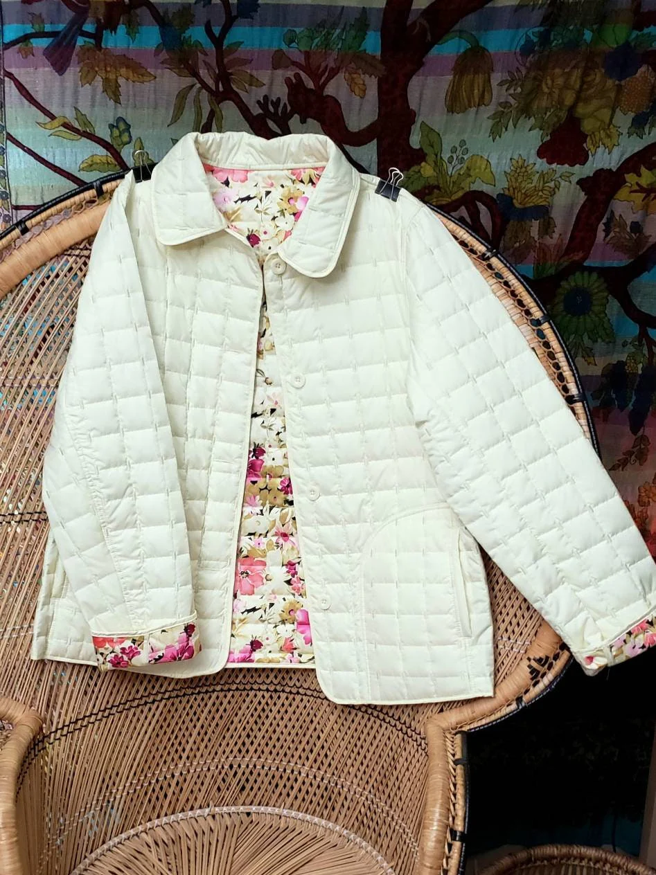 60s Reversible Jacket Vintage Women's Reversible Jacket, Yellow and Pink Floral Jacket, Spring Jacket, Md/lg - Image 6