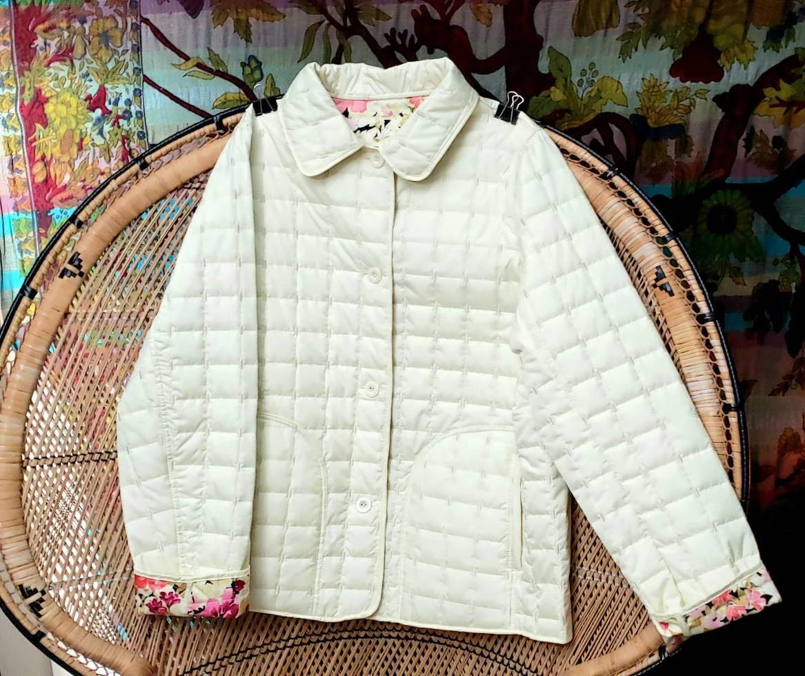 60s Reversible Jacket Vintage Women's Reversible Jacket, Yellow and Pink Floral Jacket, Spring Jacket, Md/lg - Image 7