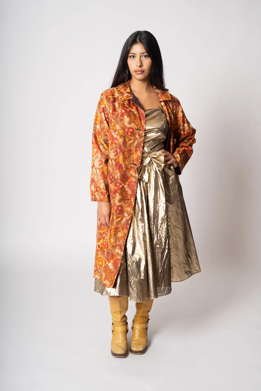 60s Reversible Taffeta Coat - Image 7