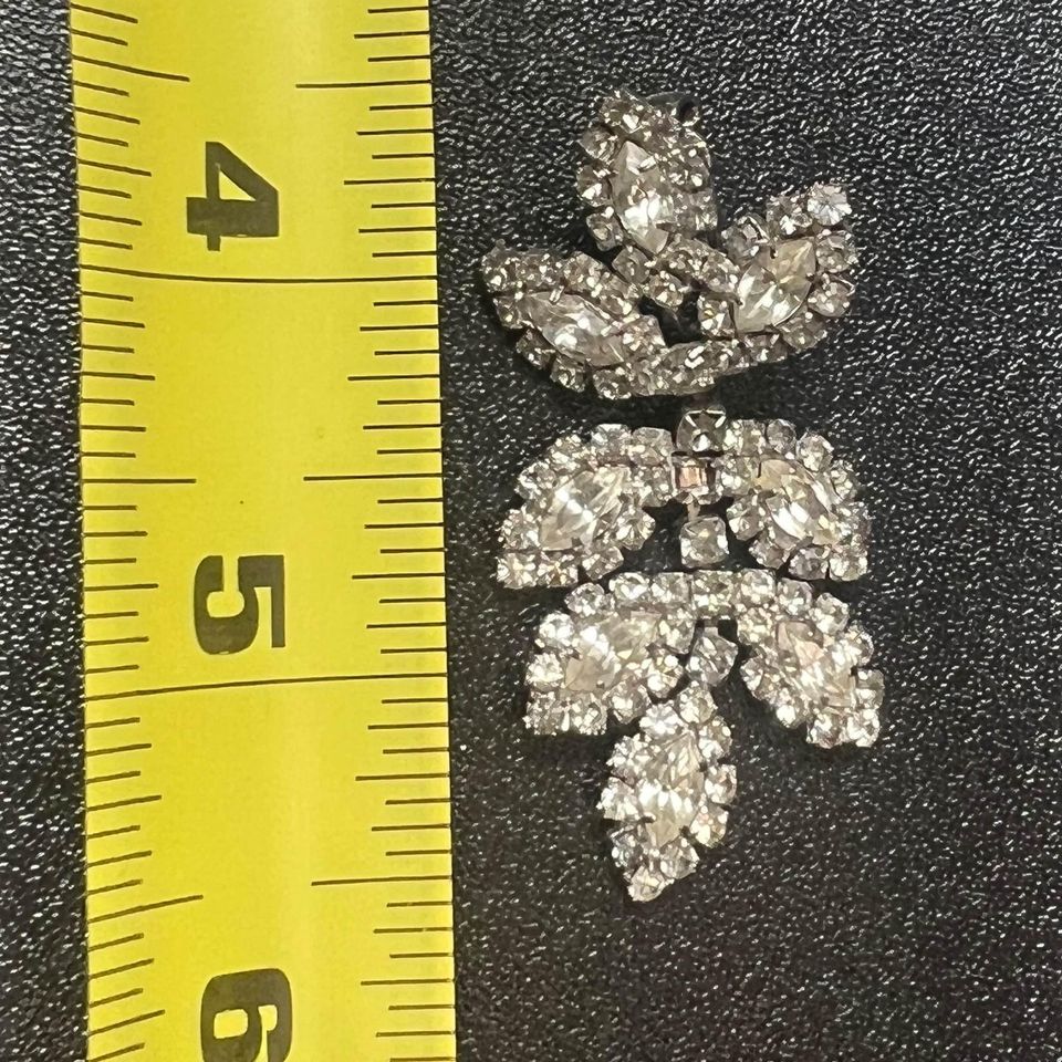 60s Rhinestone Chandelier Clip On Earrings - Image 3