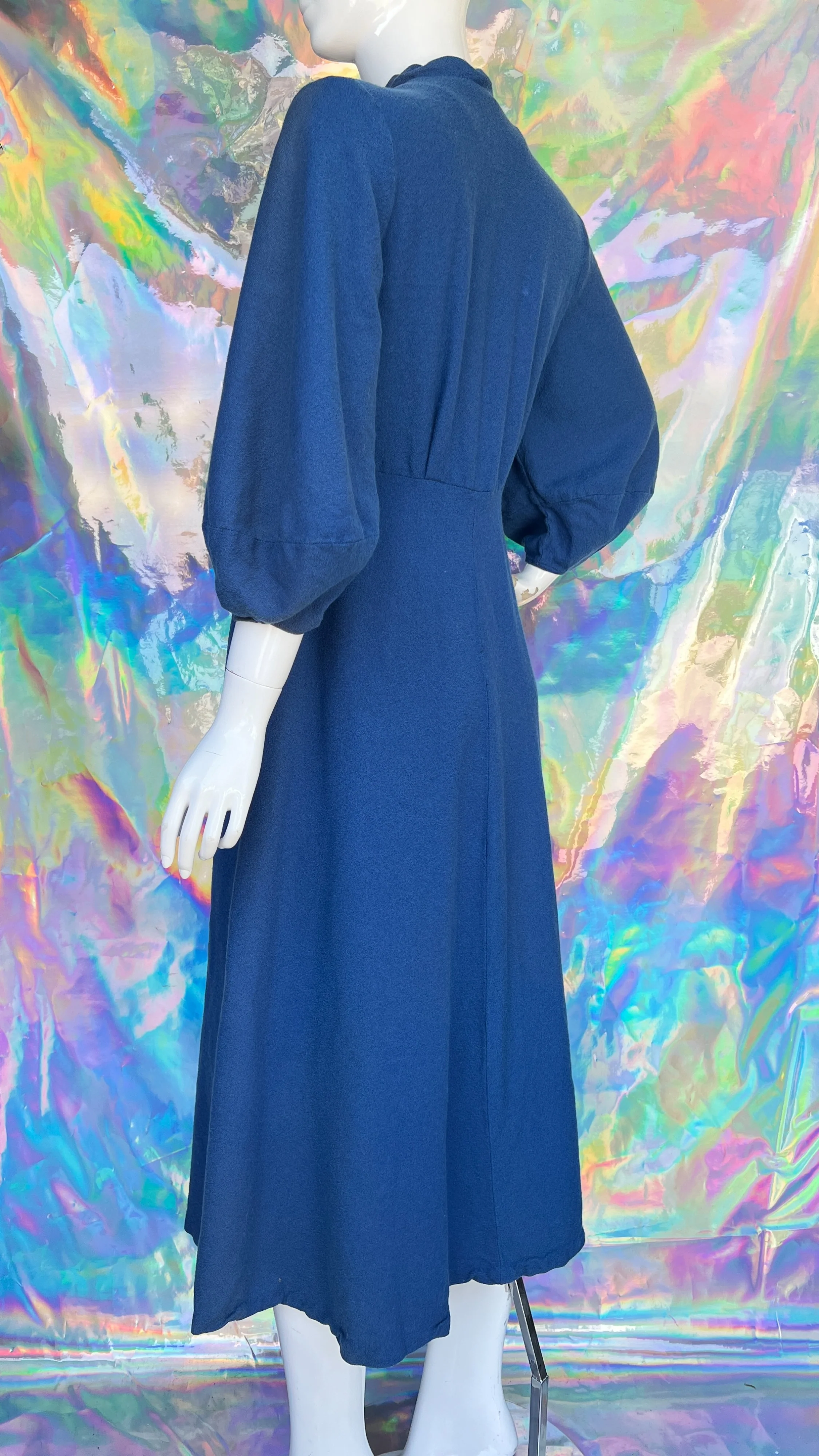 60s Rhinestone Decorated Blue Zip Up Dress by Najila of Hollywood - Image 9
