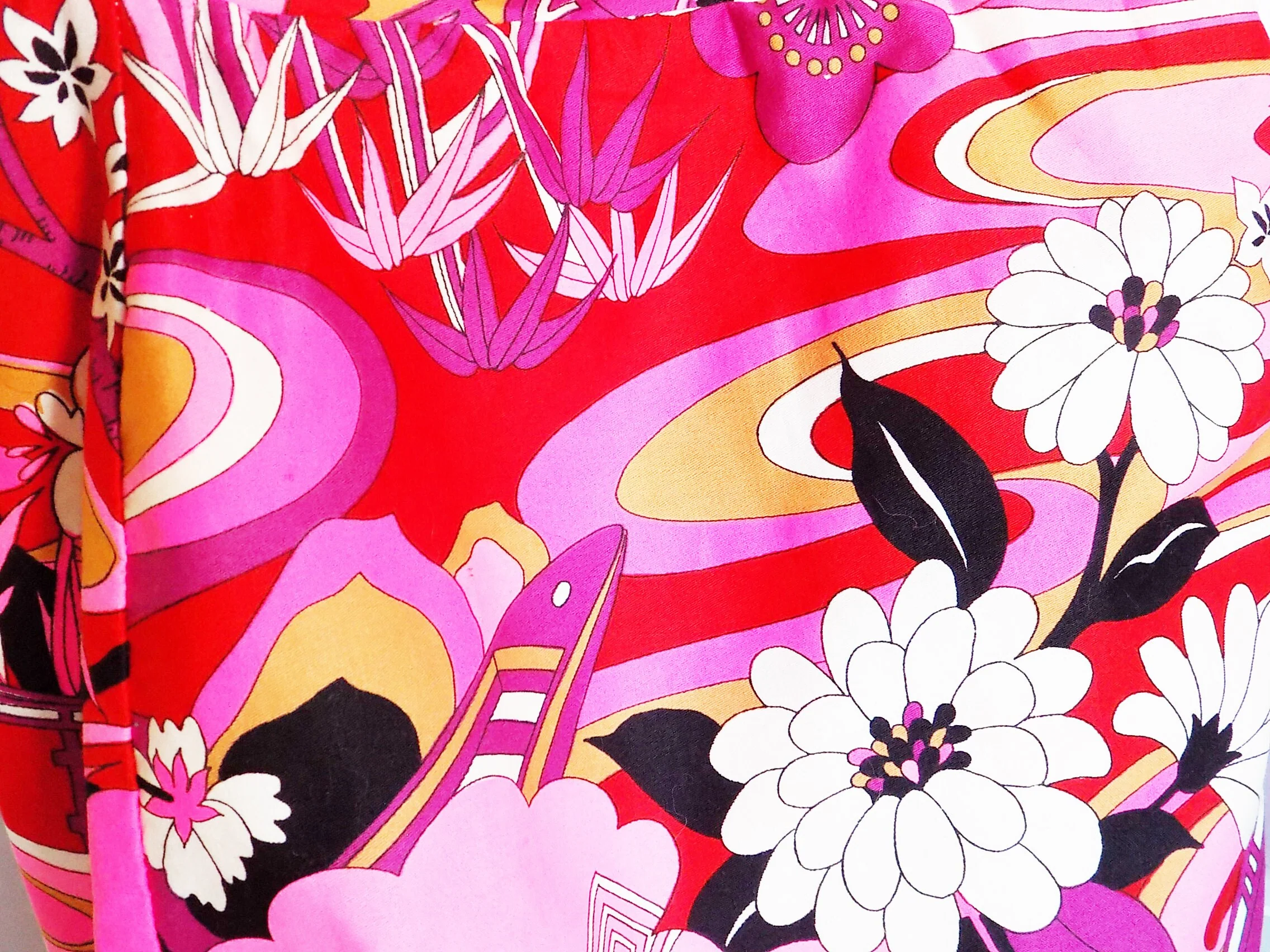 60s Romper Playsuit Perfection Fit by Roxanne Pucci Inspired Tropical Print In Neon Pink by Roxanne - Image 3