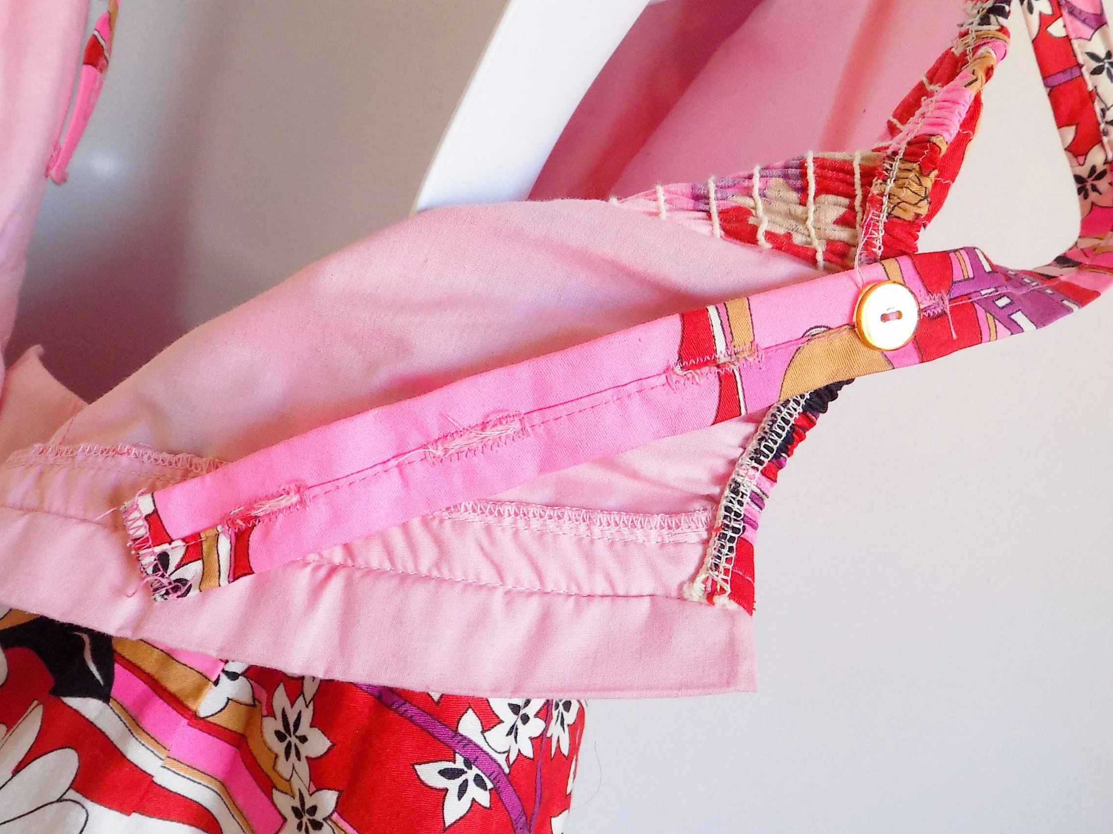 60s Romper Playsuit Perfection Fit by Roxanne Pucci Inspired Tropical Print In Neon Pink by Roxanne - Image 8