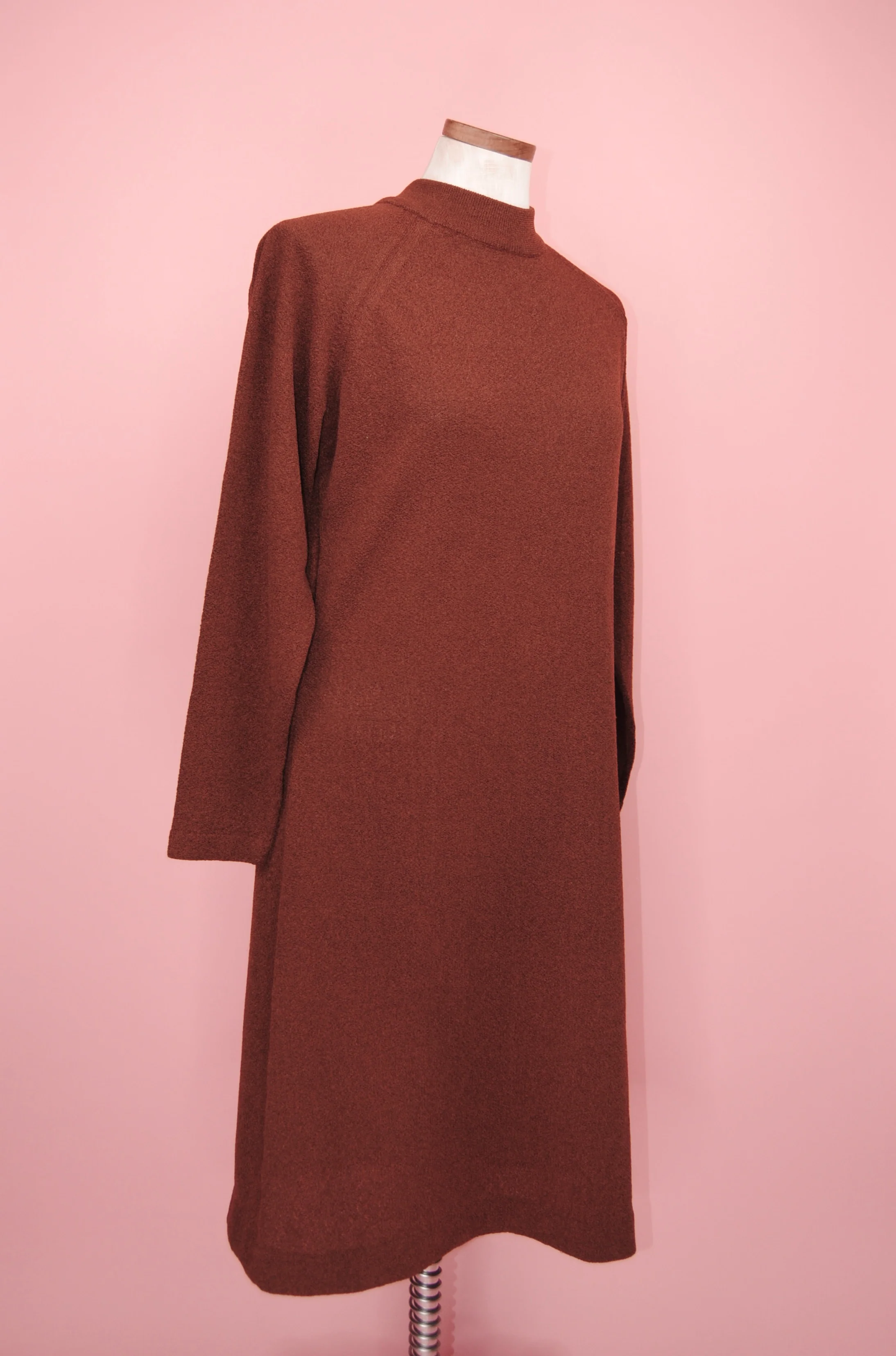 60s Rusty Brown Knit Dress By Talbot Traveler - Image 13