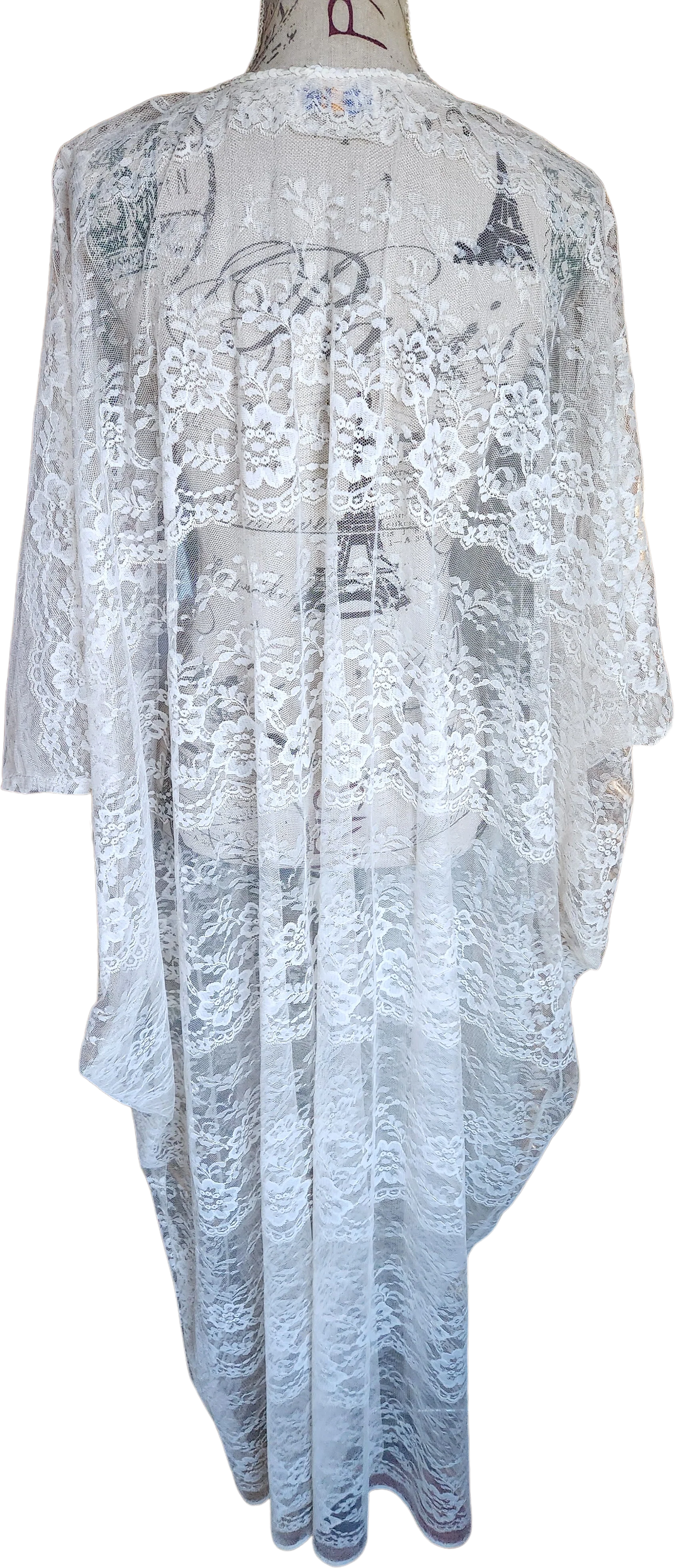 60s Sheer White Lace Kaftan by  Barbara Stephenson - Image 2