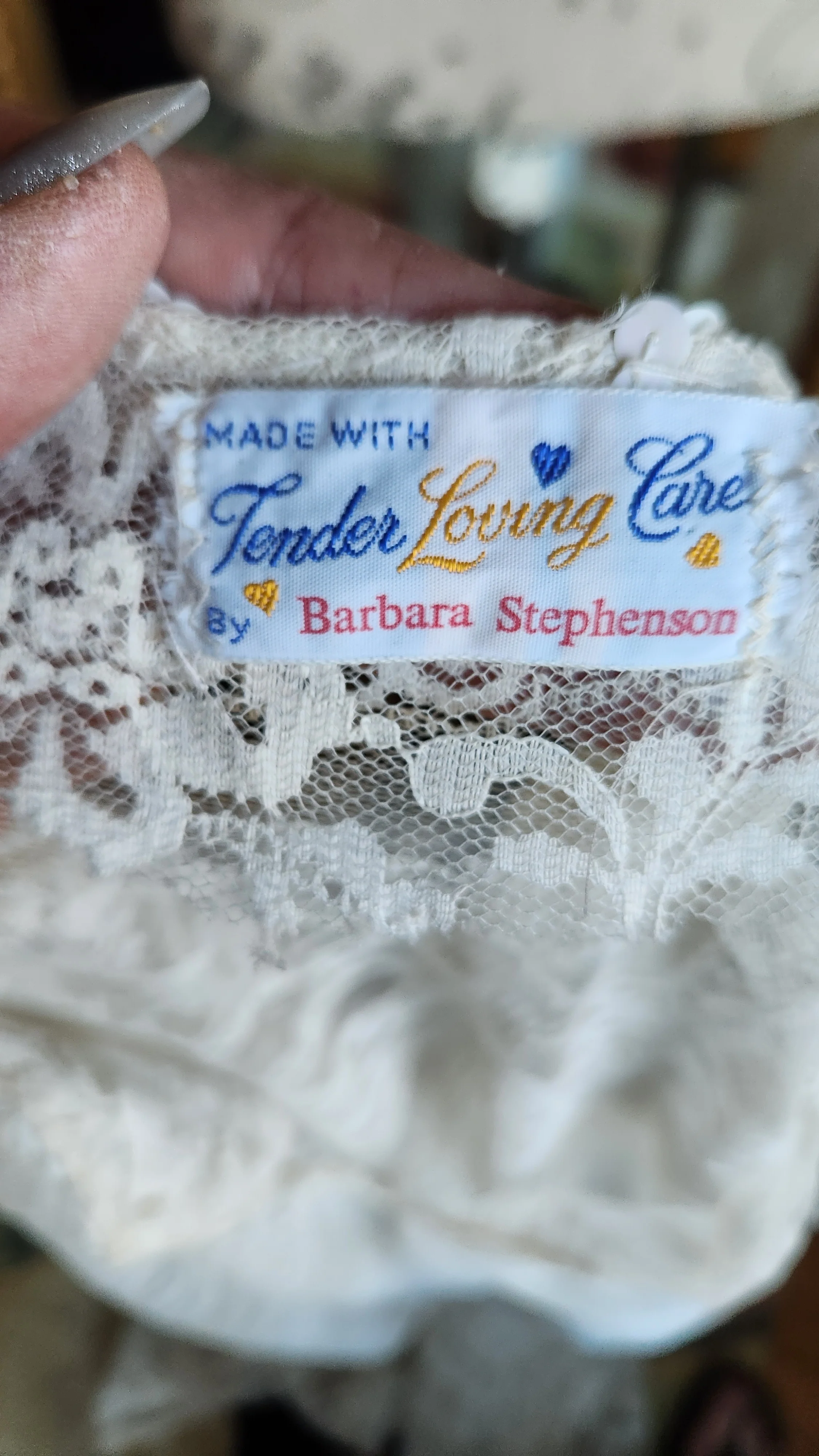 60s Sheer White Lace Kaftan by  Barbara Stephenson - Image 8