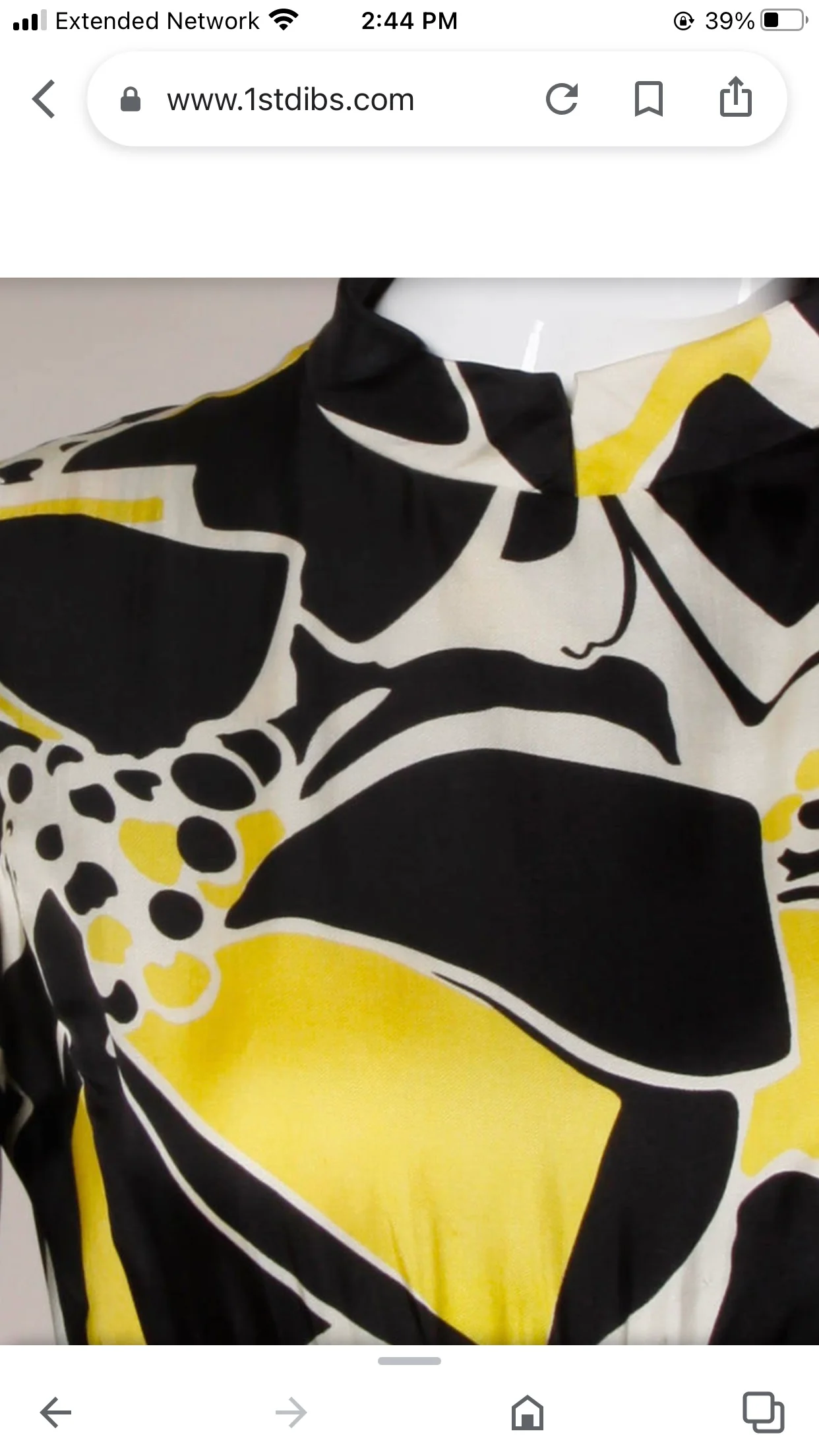 60s Silk Graphic Print Dress With Bell Sleeves By Rodrigues for Milbo - Image 10