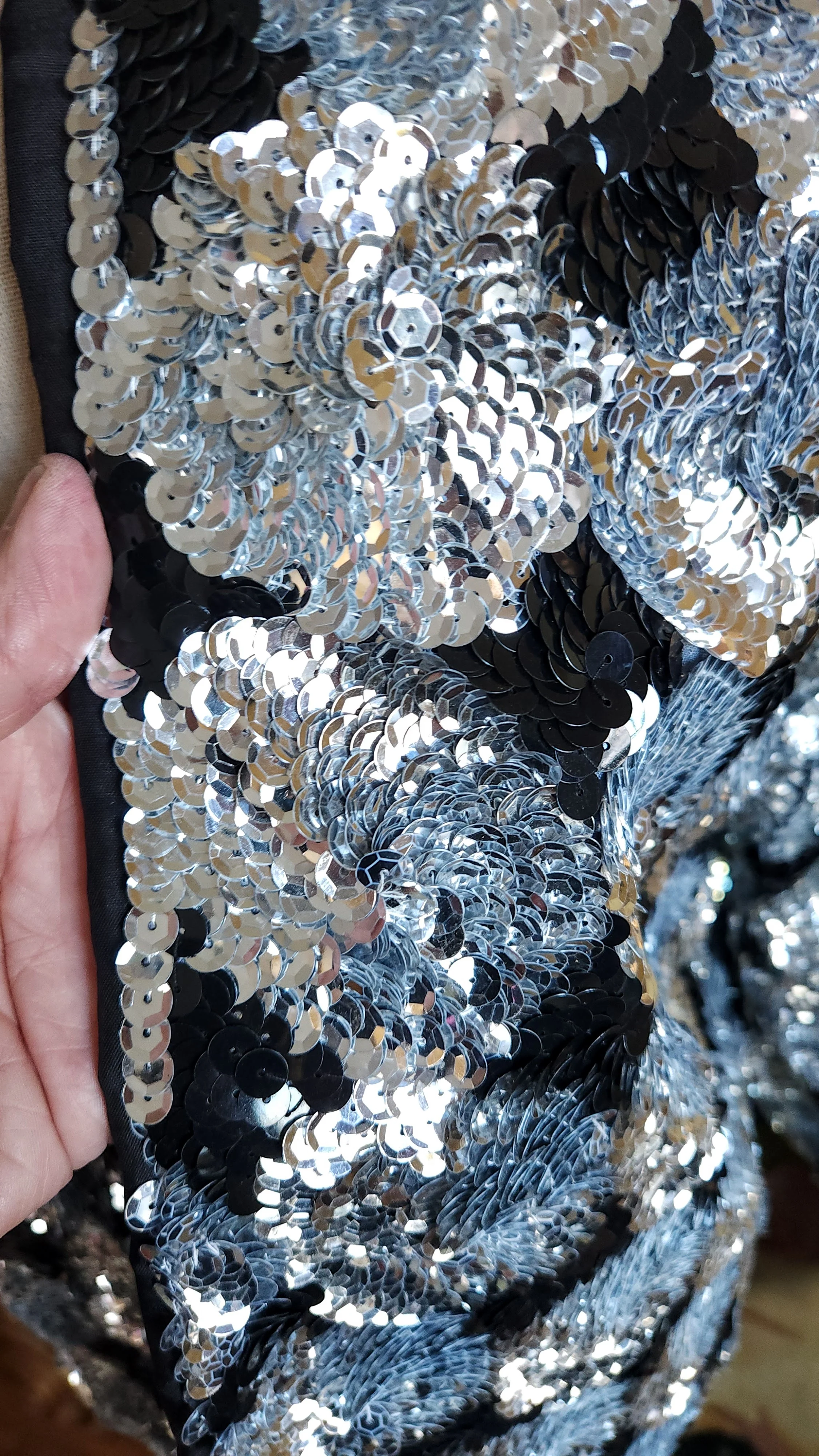 60s Silver And Black Heavily Sequin Jacket - Image 5