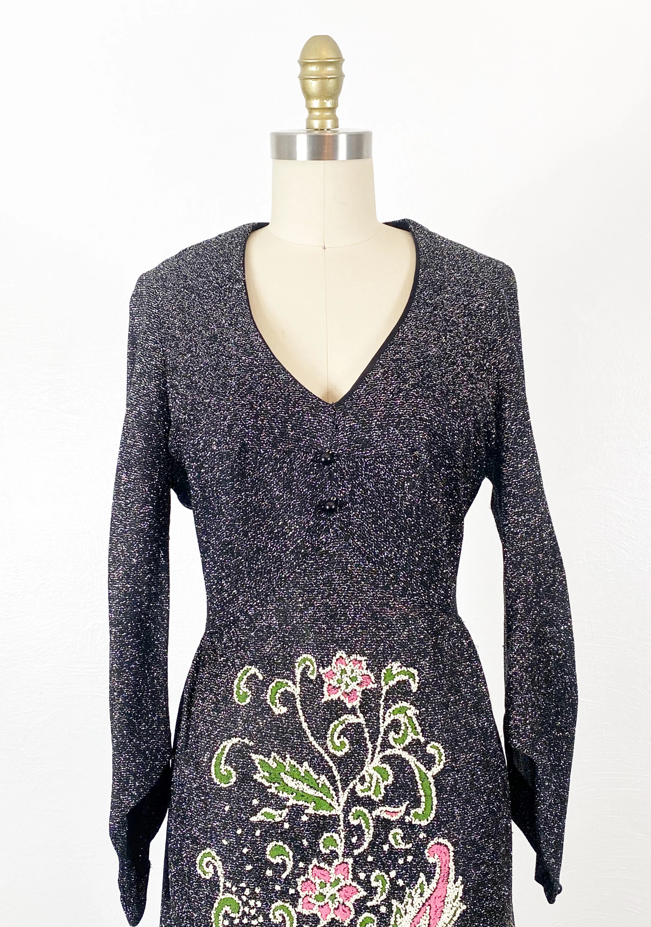 60s Silver Party Dress - Image 3