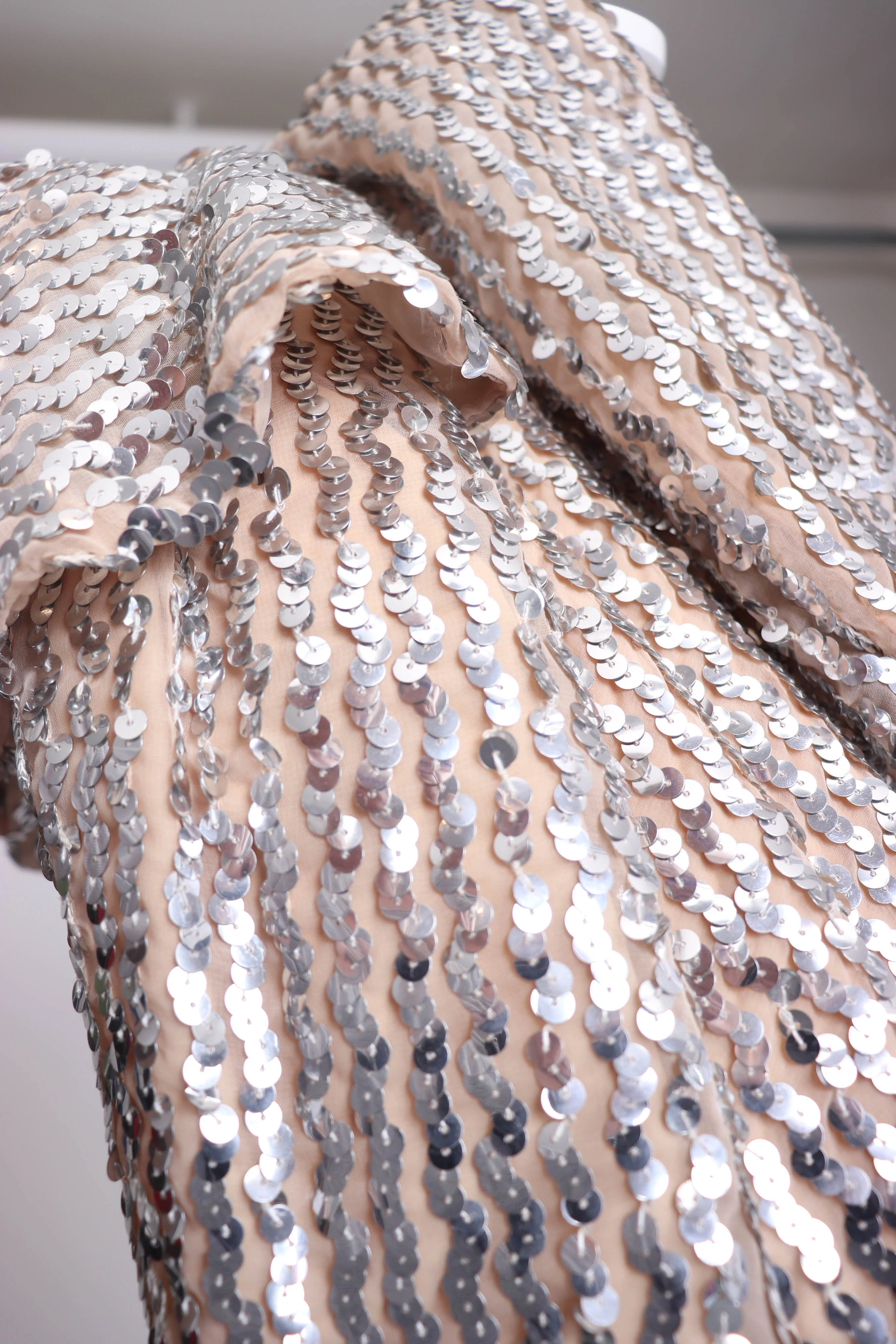 60s Silver Sequin Evening Dress Xs by Lilli Diamond California - Image 6