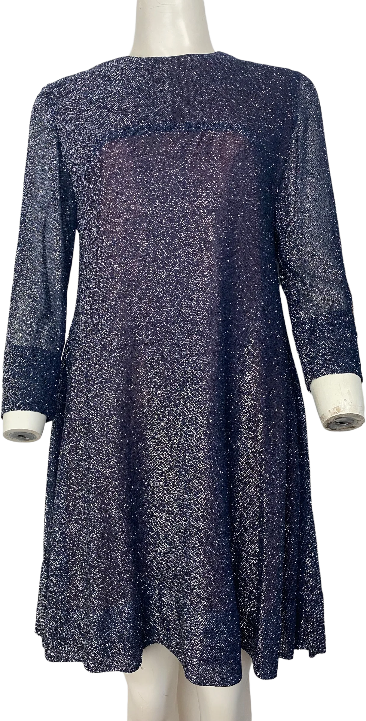 60s Space Age Silver And Black Mod Mini Dress By Futura Couture