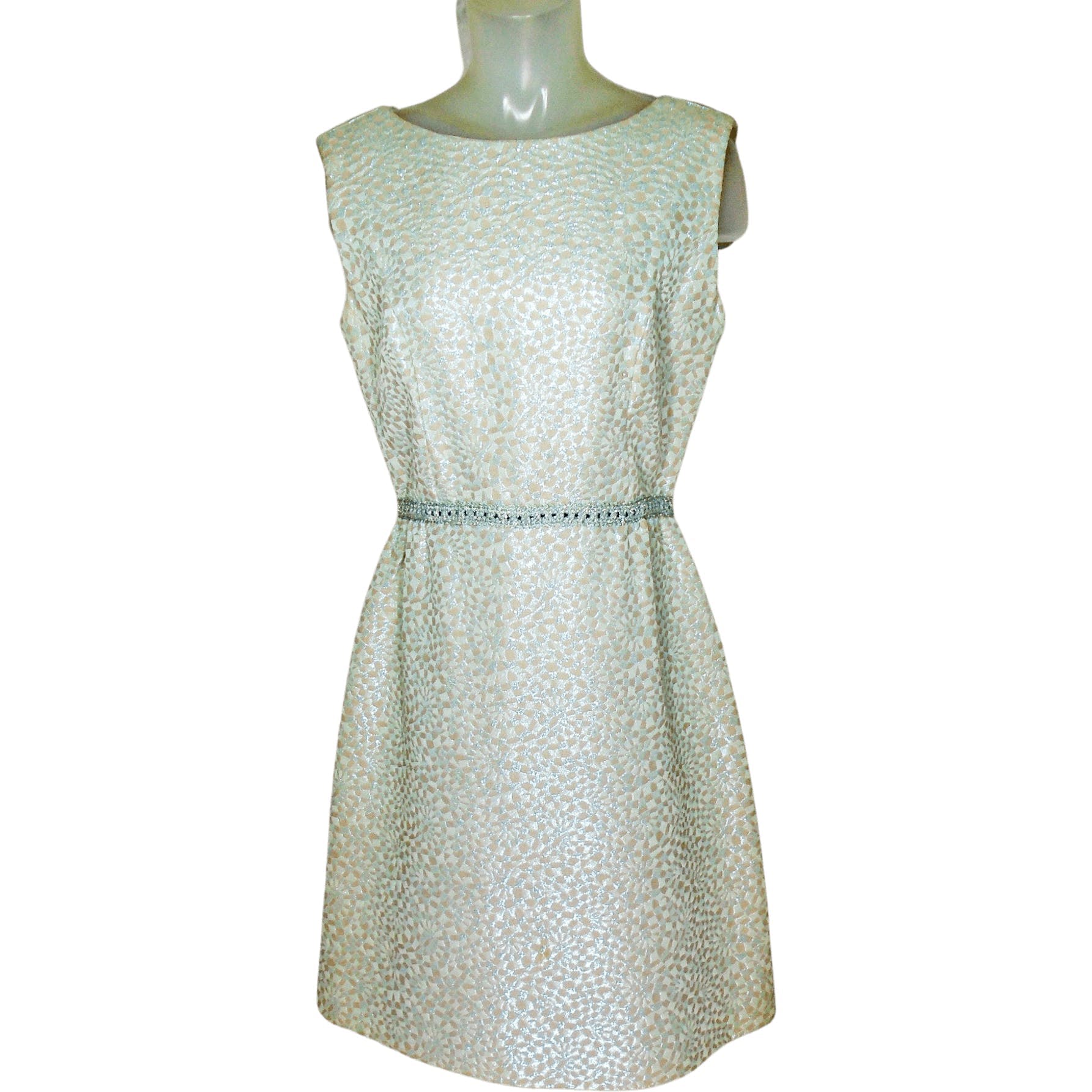 60s Sparkle Brocade Cocktail Dress Is Pale Green By The Collection - Image 9