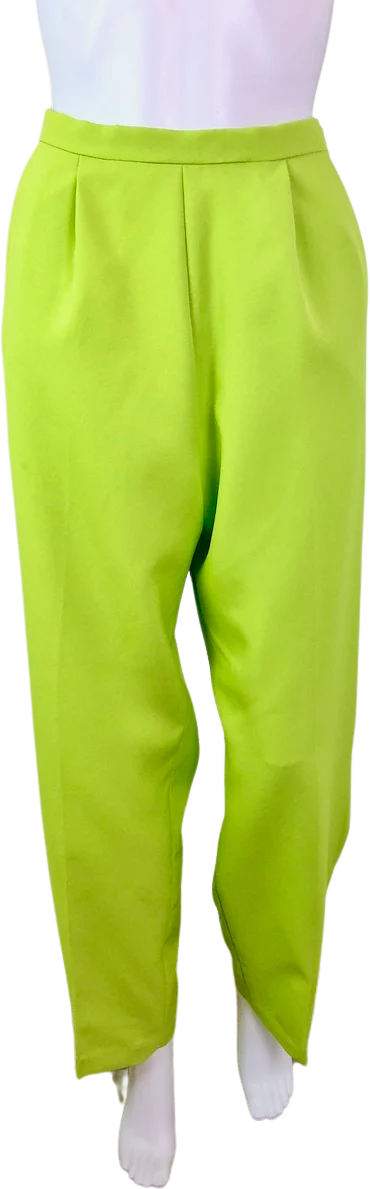 60s Stunning Handmade Chartreuse Acid Green Trousers