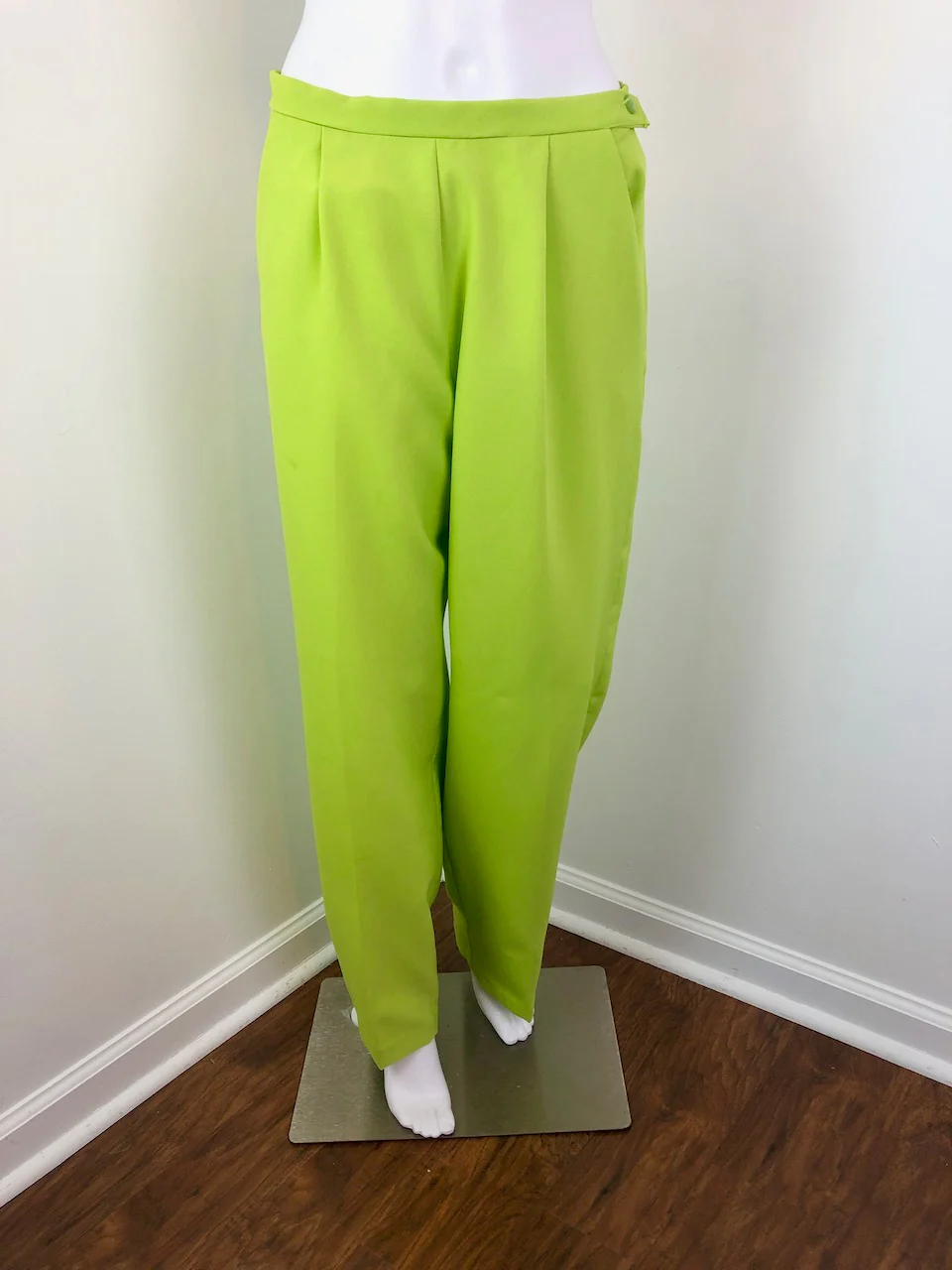 60s Stunning Handmade Chartreuse Acid Green Trousers - Image 8
