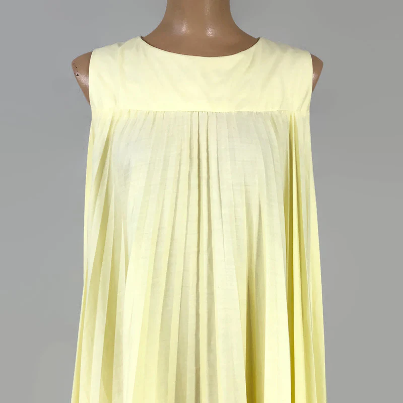 60s Tlc Sale- Vintage Pleated Trapeze Mini Dress - Image 7