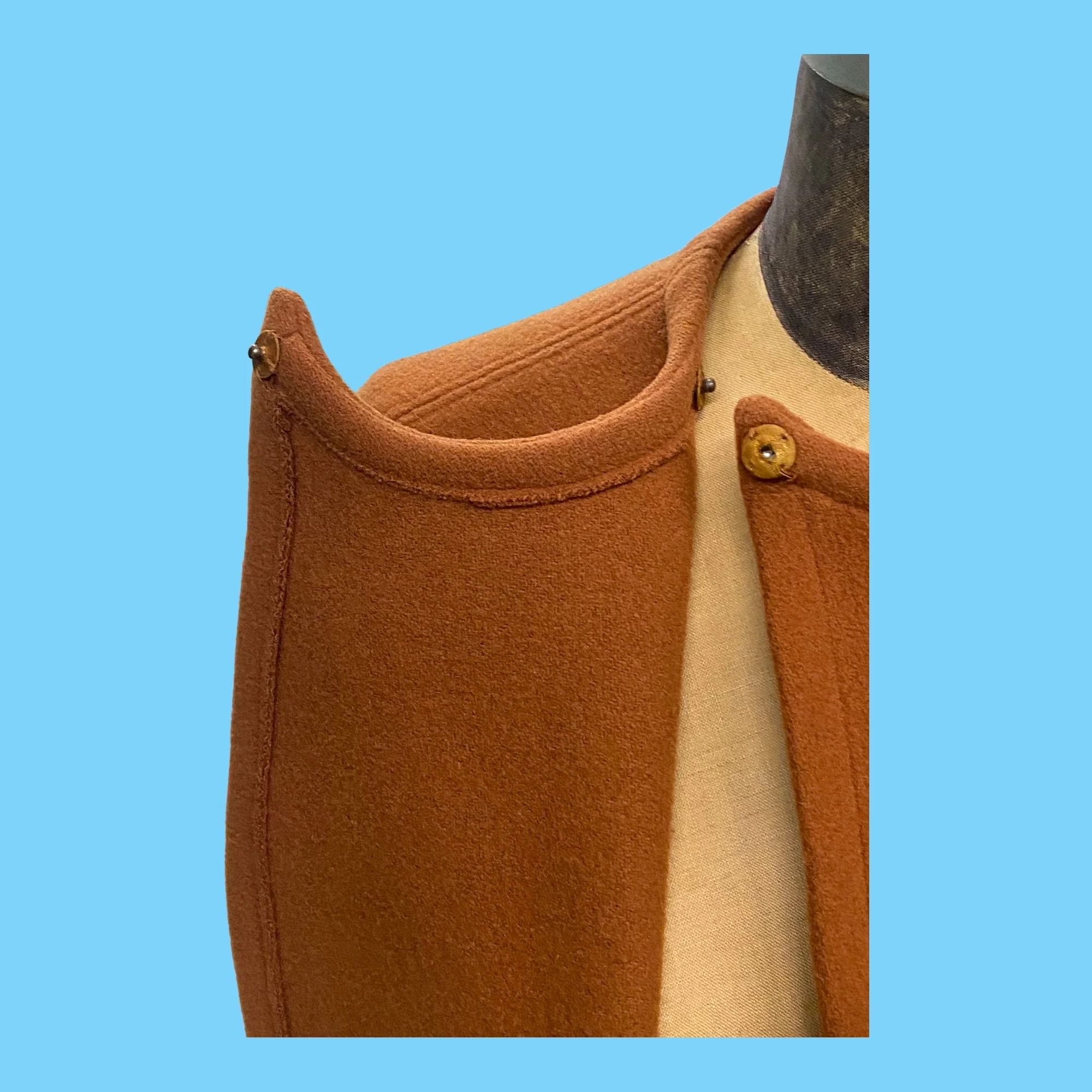 60s Vintage 60s John Anthony Brown Wool Cape By John Anthony - Image 11