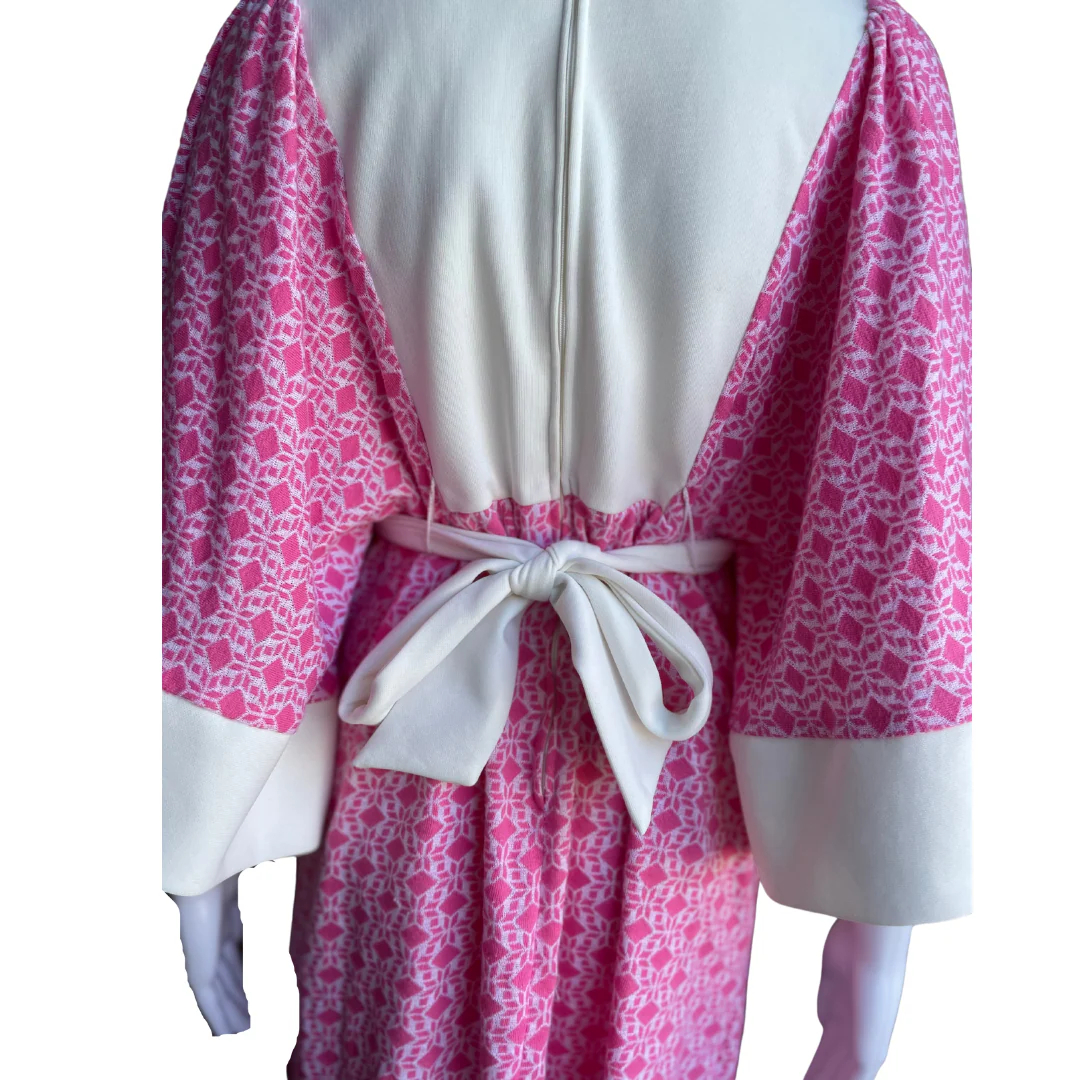 60s Vintage 60s Pink And White Dress - Image 3