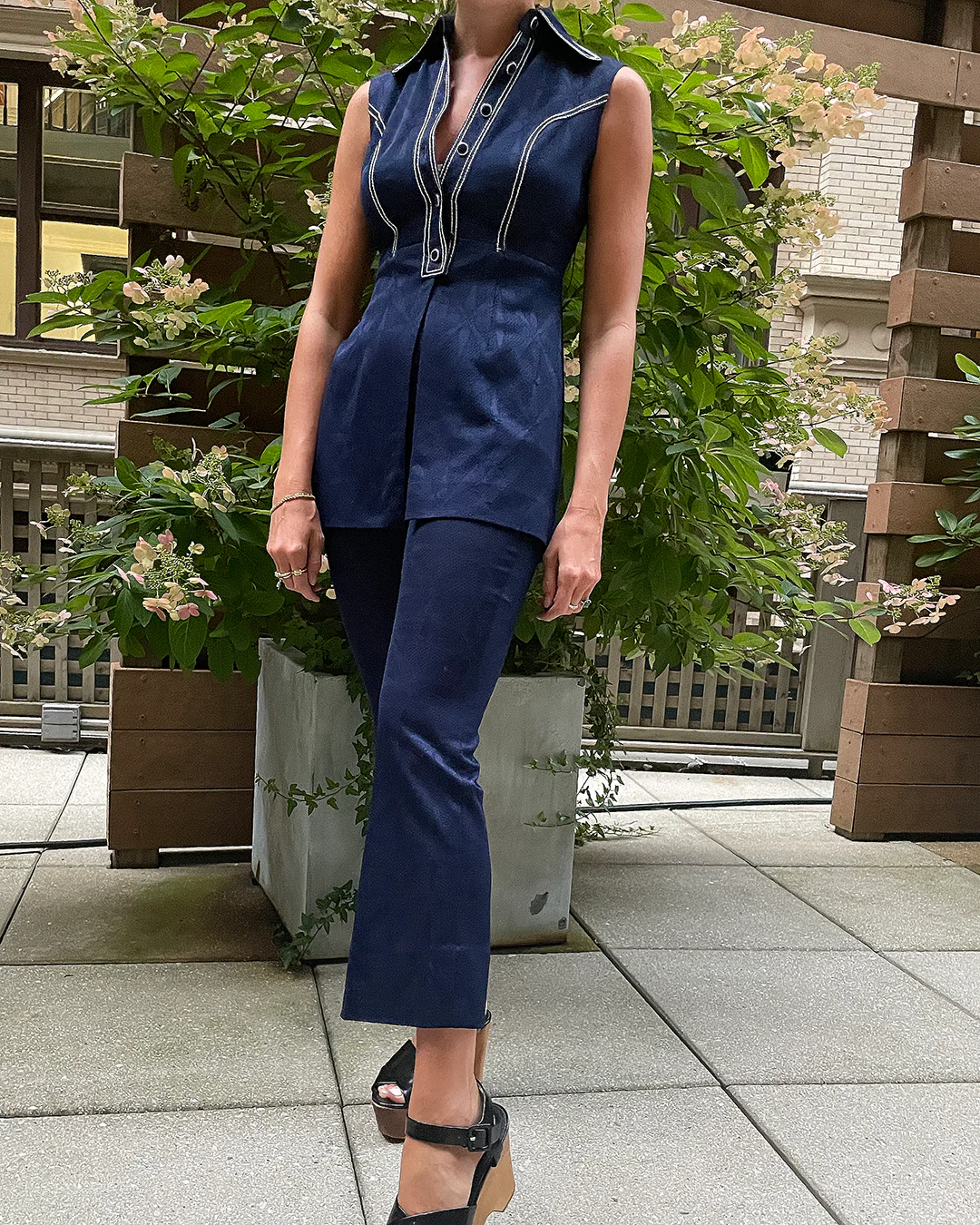 60s Vintage 60s Tunic Pants Set | Xs-s - Image 3