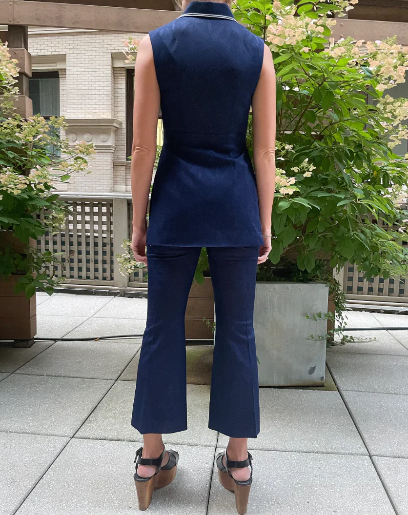 60s Vintage 60s Tunic Pants Set | Xs-s - Image 4