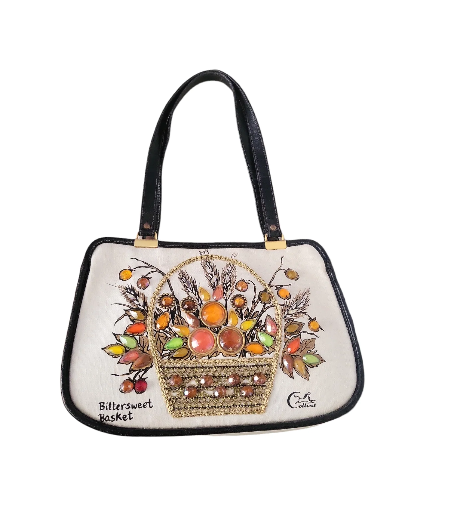 60s Vintage Bittersweet Basket Top Handle Bag By Enid Collins - Image 14