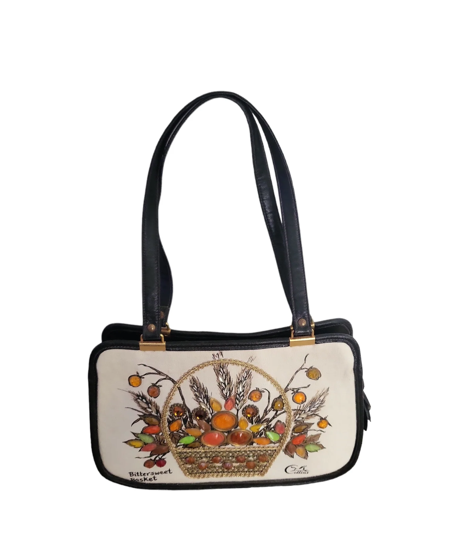 60s Vintage Bittersweet Basket Top Handle Bag By Enid Collins - Image 3