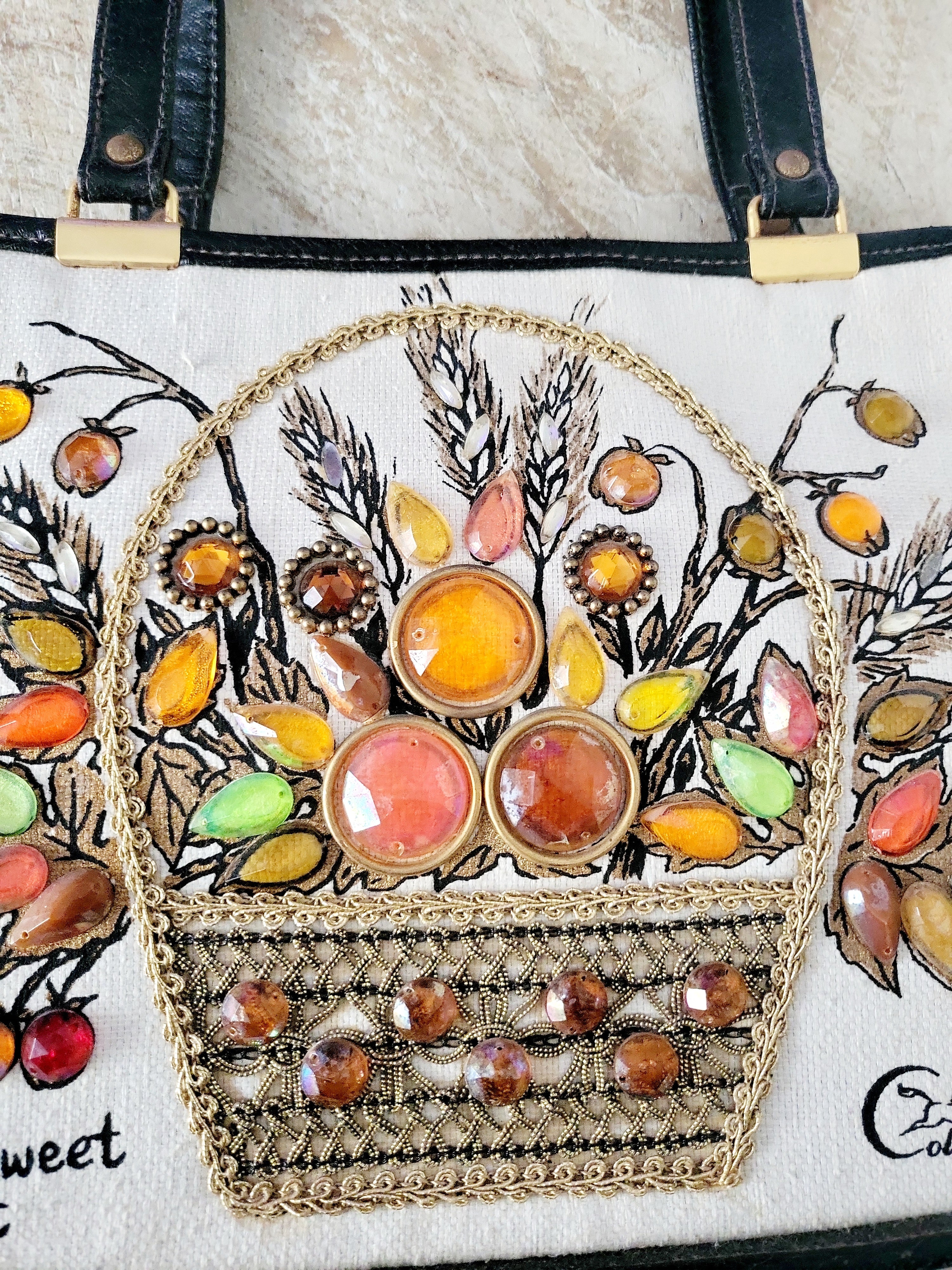 60s Vintage Bittersweet Basket Top Handle Bag By Enid Collins - Image 7