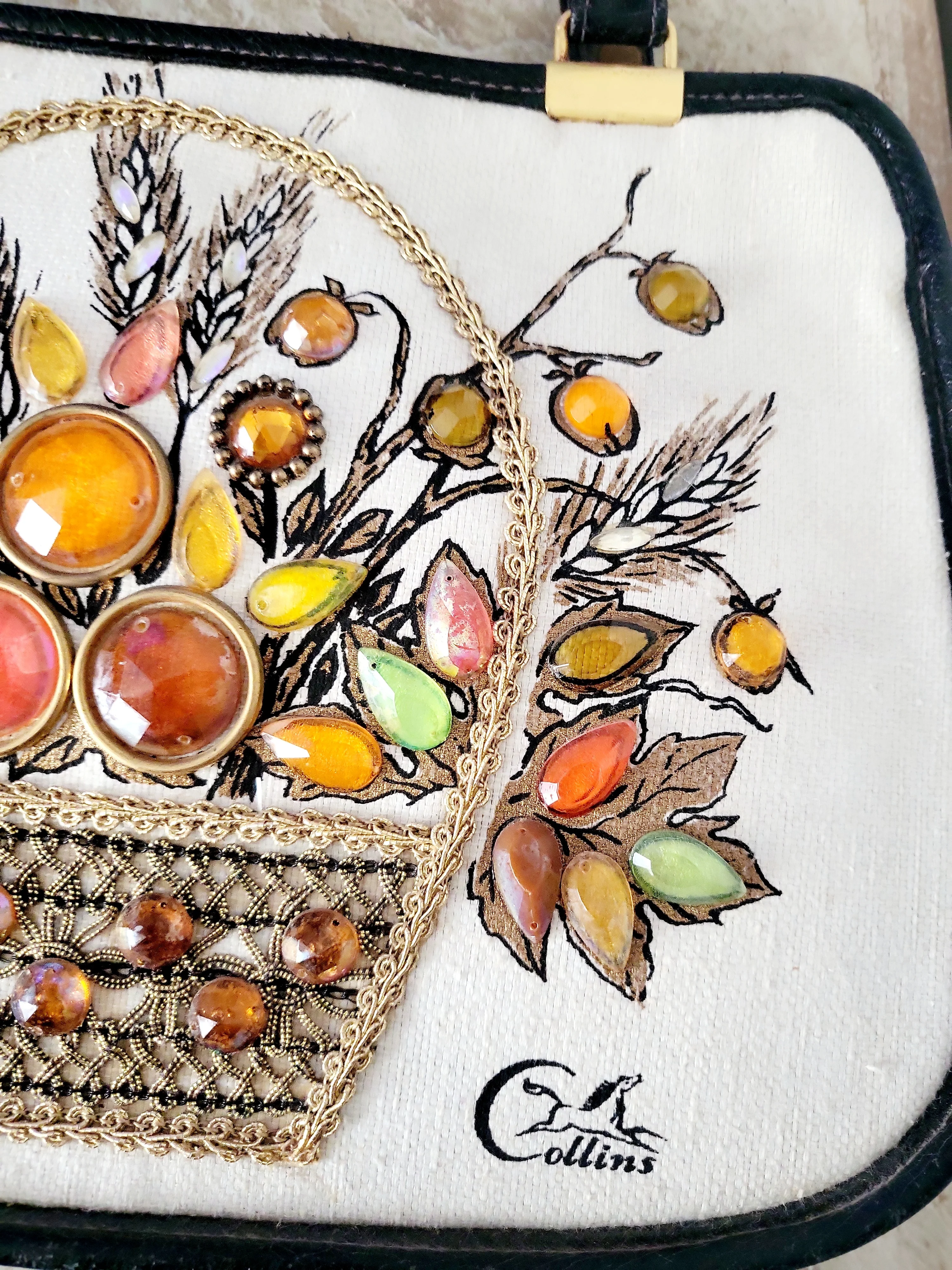 60s Vintage Bittersweet Basket Top Handle Bag By Enid Collins - Image 8