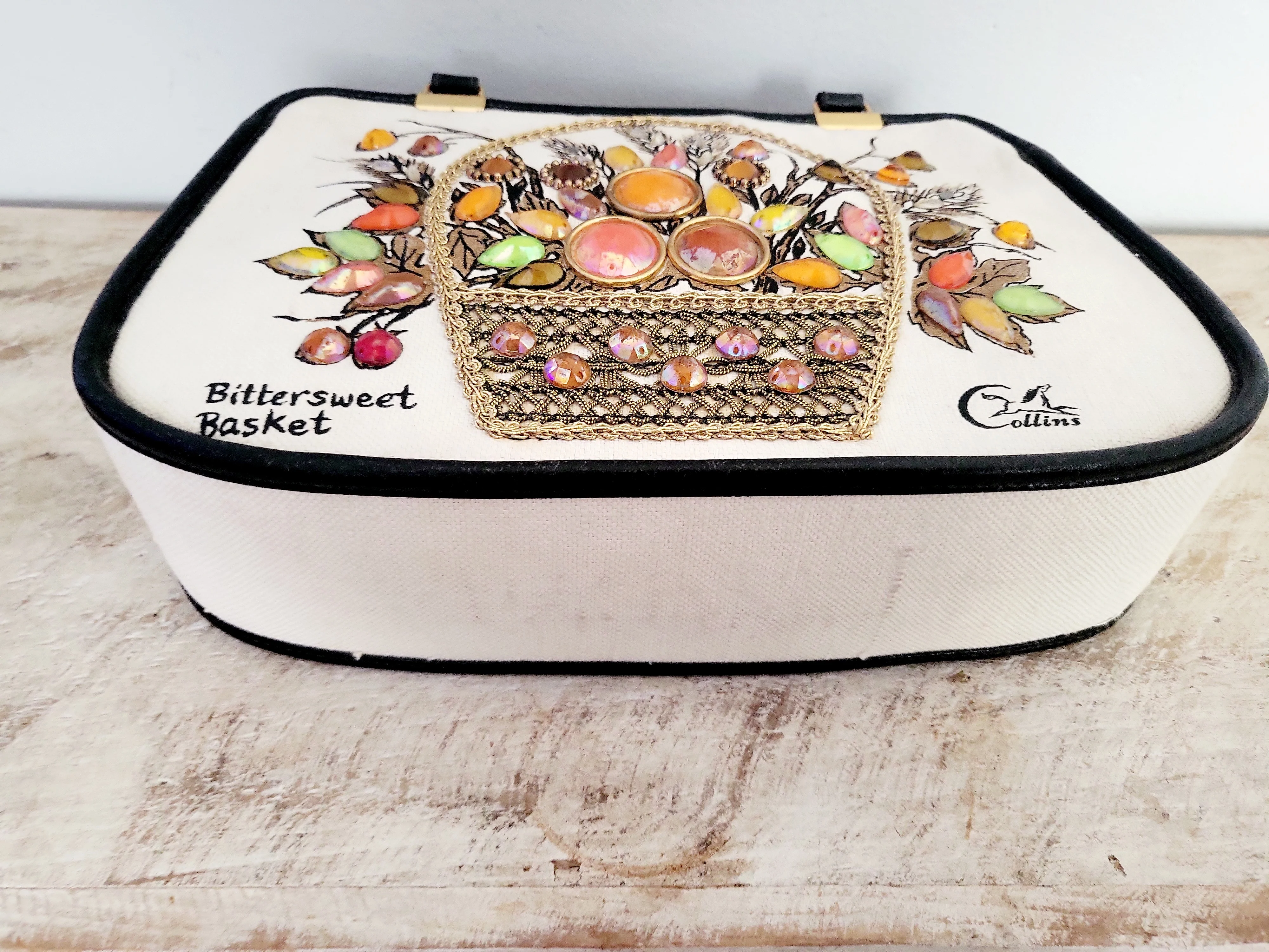 60s Vintage Bittersweet Basket Top Handle Bag By Enid Collins - Image 9