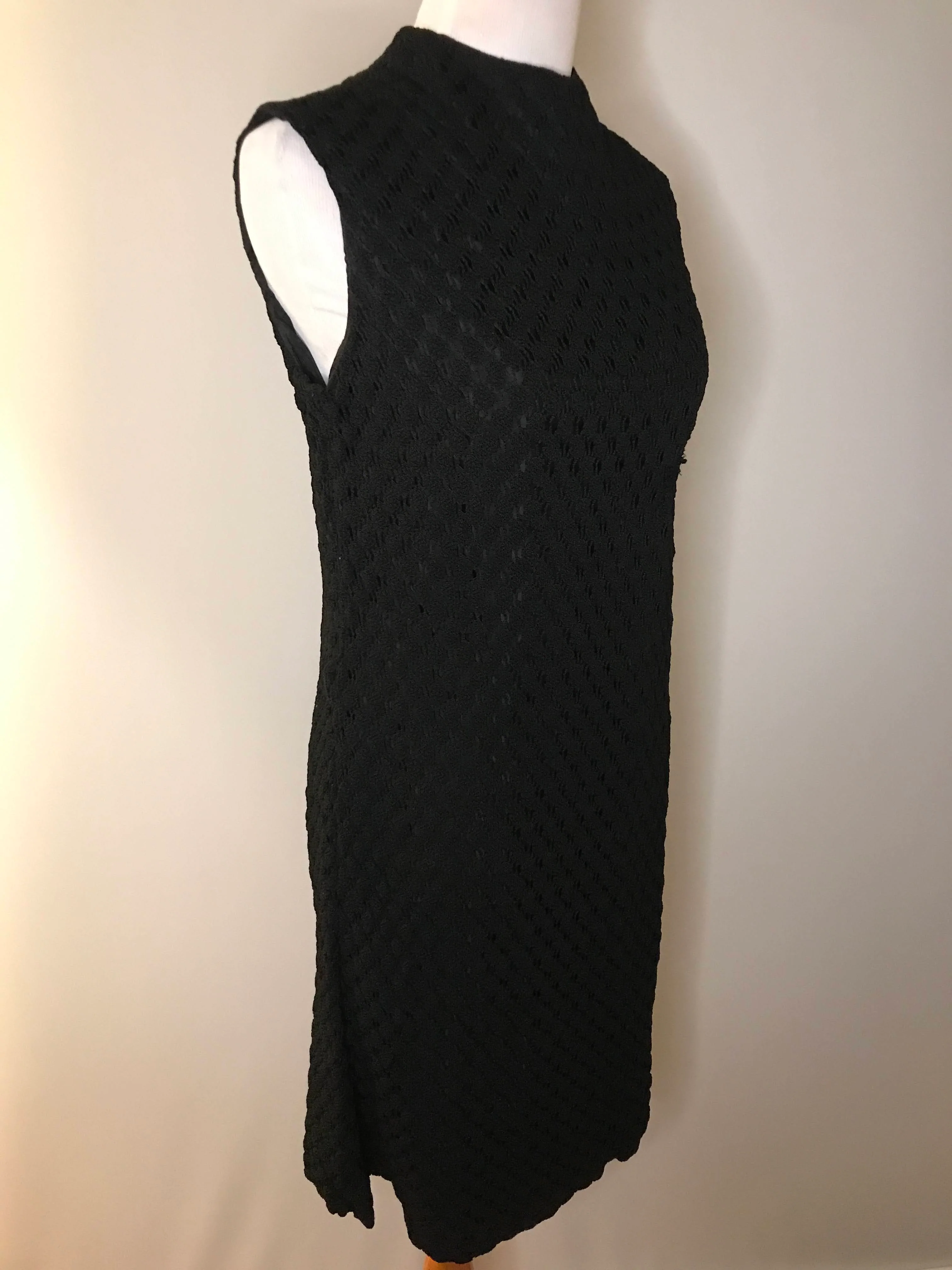 60s Vintage Black Cocktail Party Lace Shift Gogo Dress - Image 3