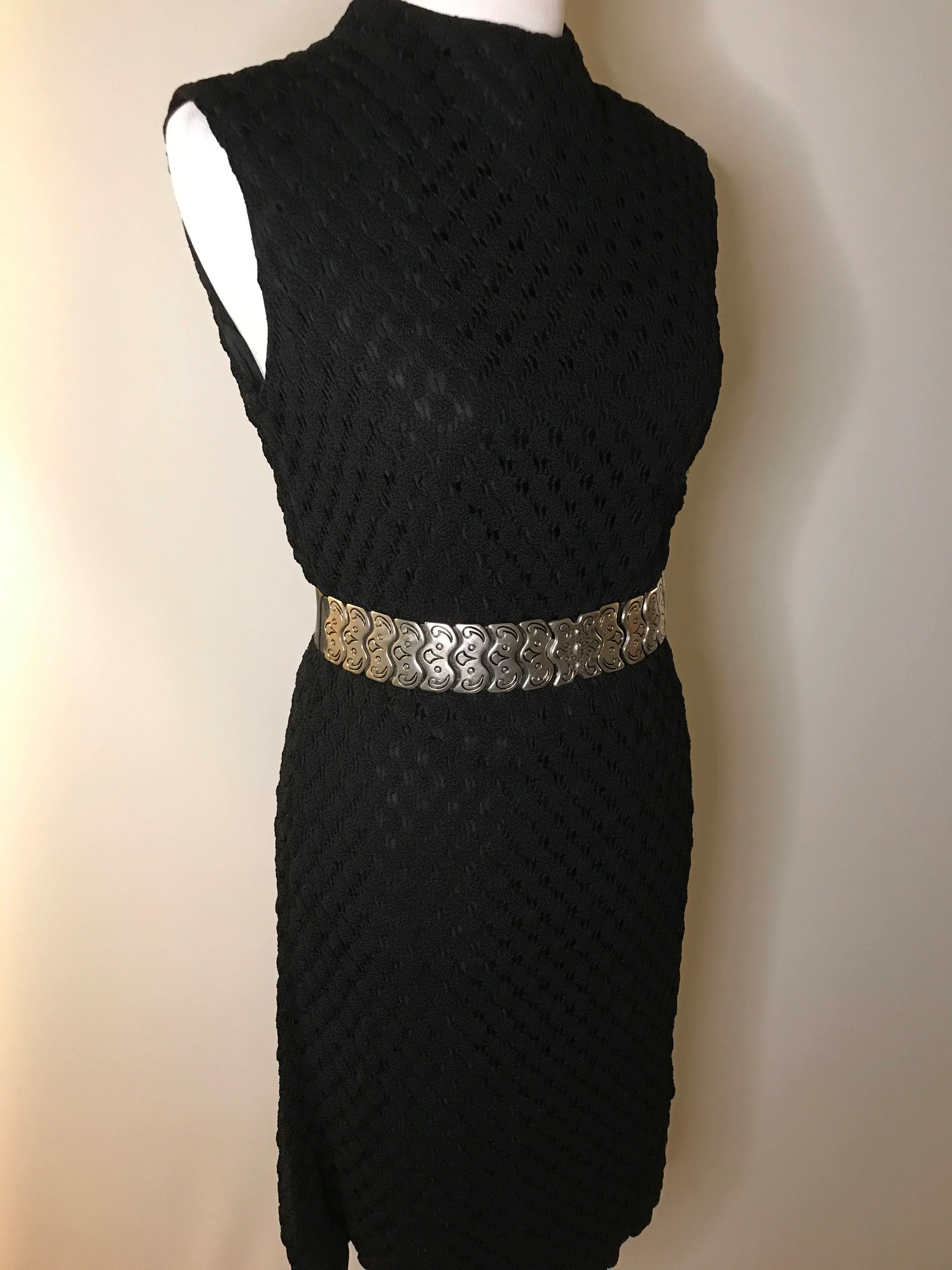 60s Vintage Black Cocktail Party Lace Shift Gogo Dress - Image 7