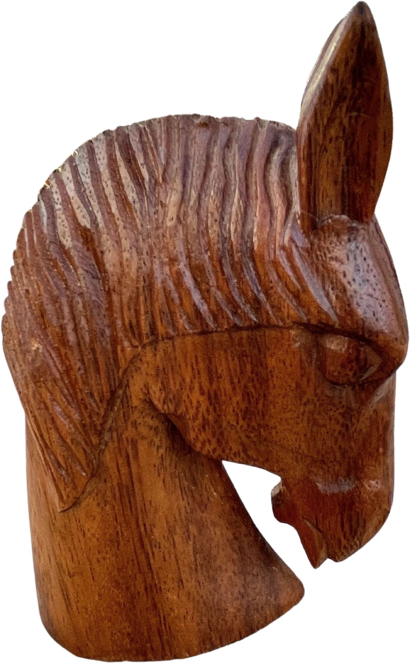 60s Vintage Carved Small Carved Wood Horse Head - Image 2