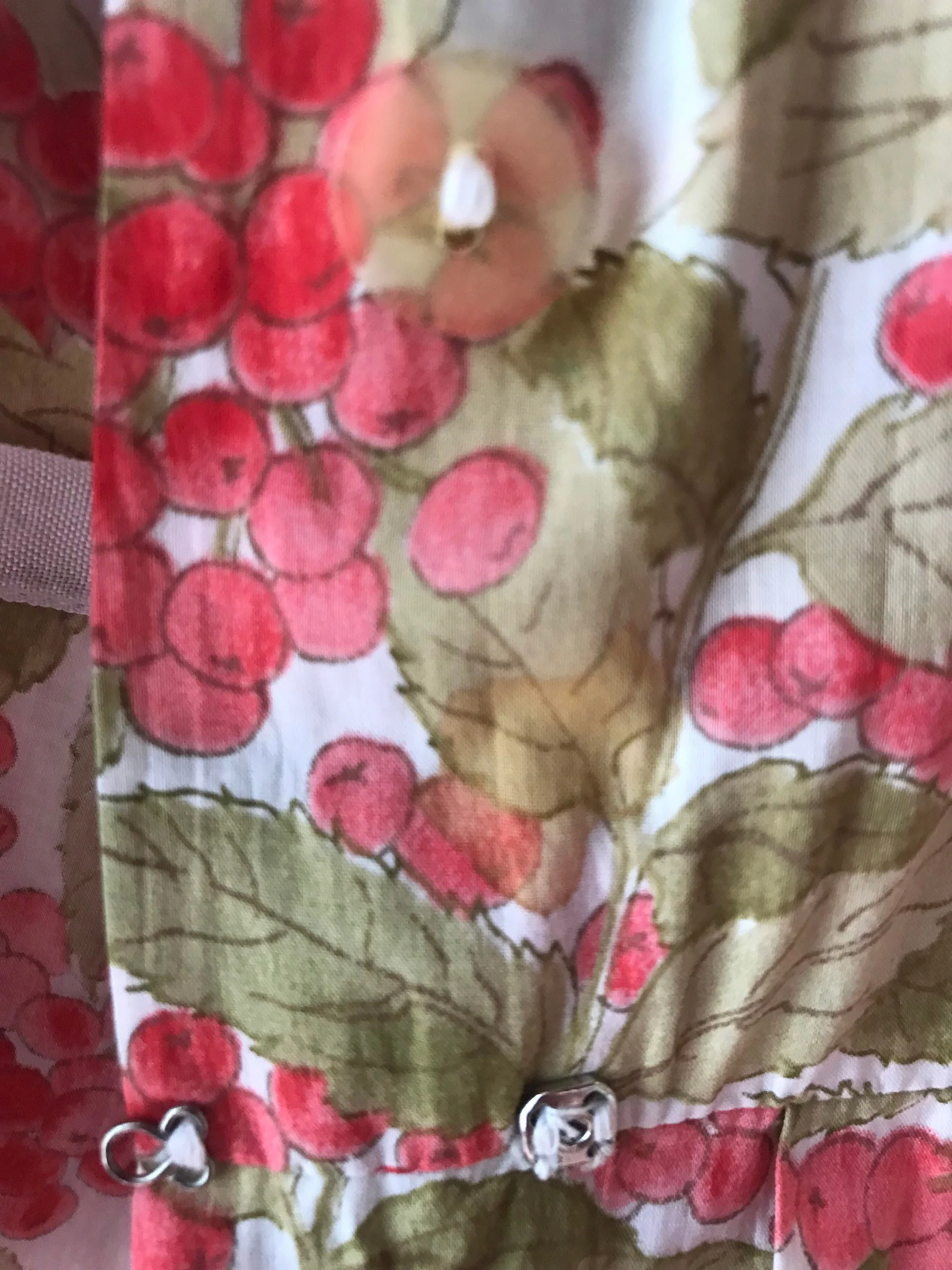 60s Vintage Cherry Print Liberty of London Crisp Cotton Full Skirt Day Dress by Tanner Of North Carolina, Liberty Of London - Image 8