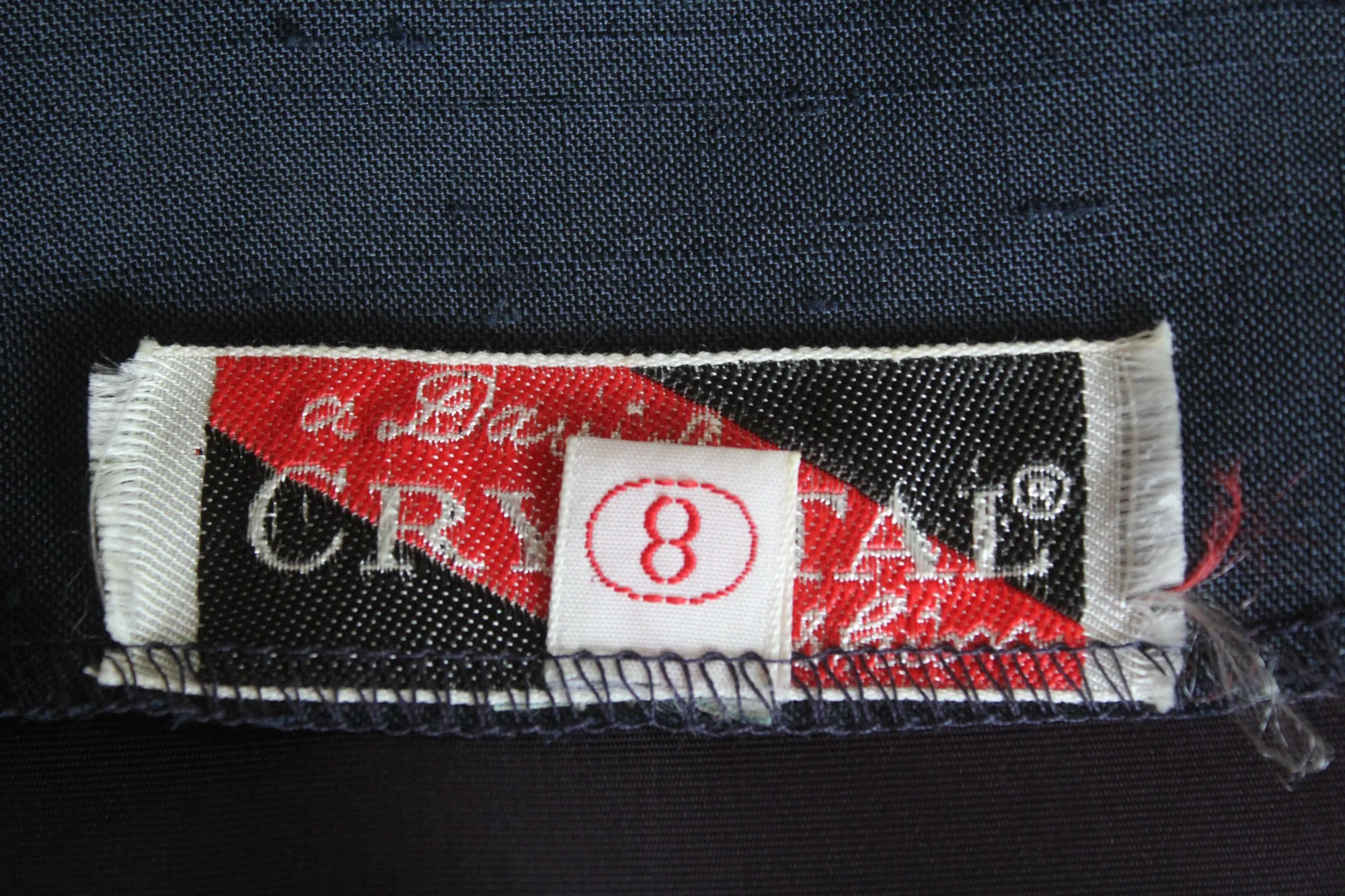 60s Vintage David Crystal Navy Blue Raw Silk Fitted Dress with Bows by David Crystal - Image 6