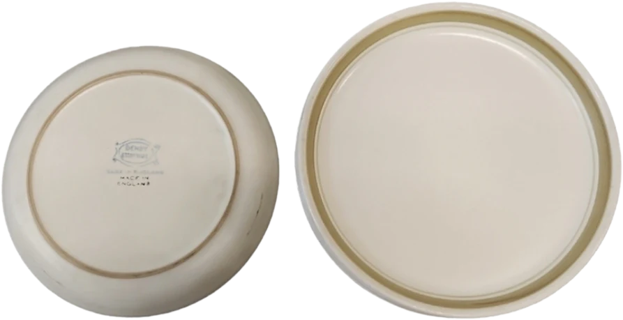 60s Vintage Denby Stoneware Set Of 4 Plates 6.5" By Denby Stoneware
