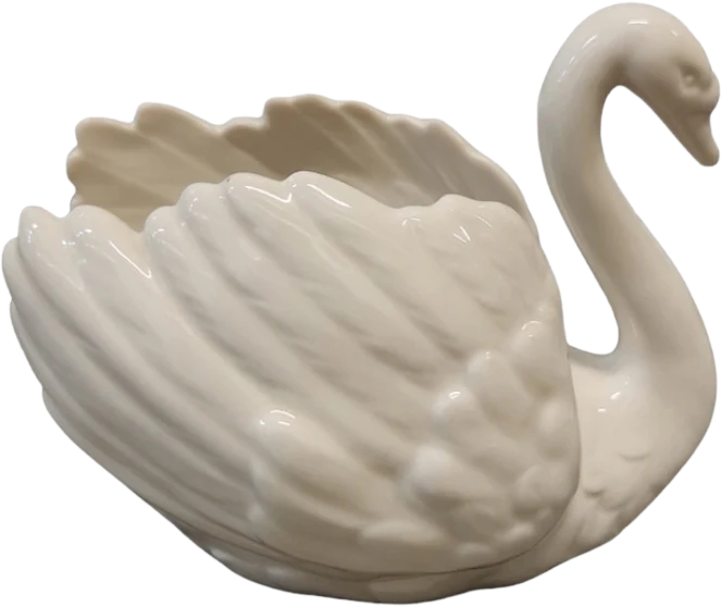 60s Vintage Goebel W Germany Glazed White Swan By Goebel