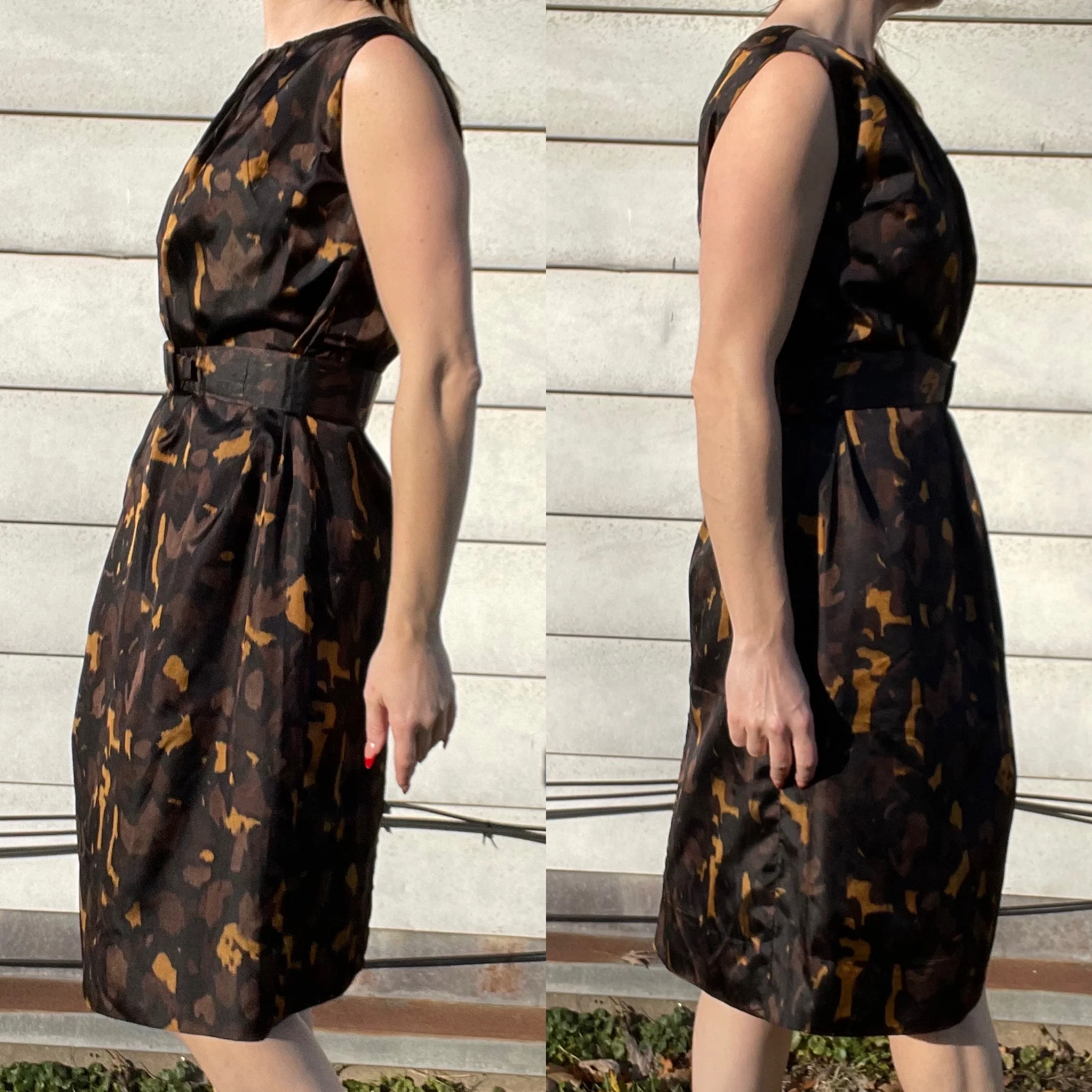 60s Vintage Handmade Silk Dress With Matching Belt - Image 4