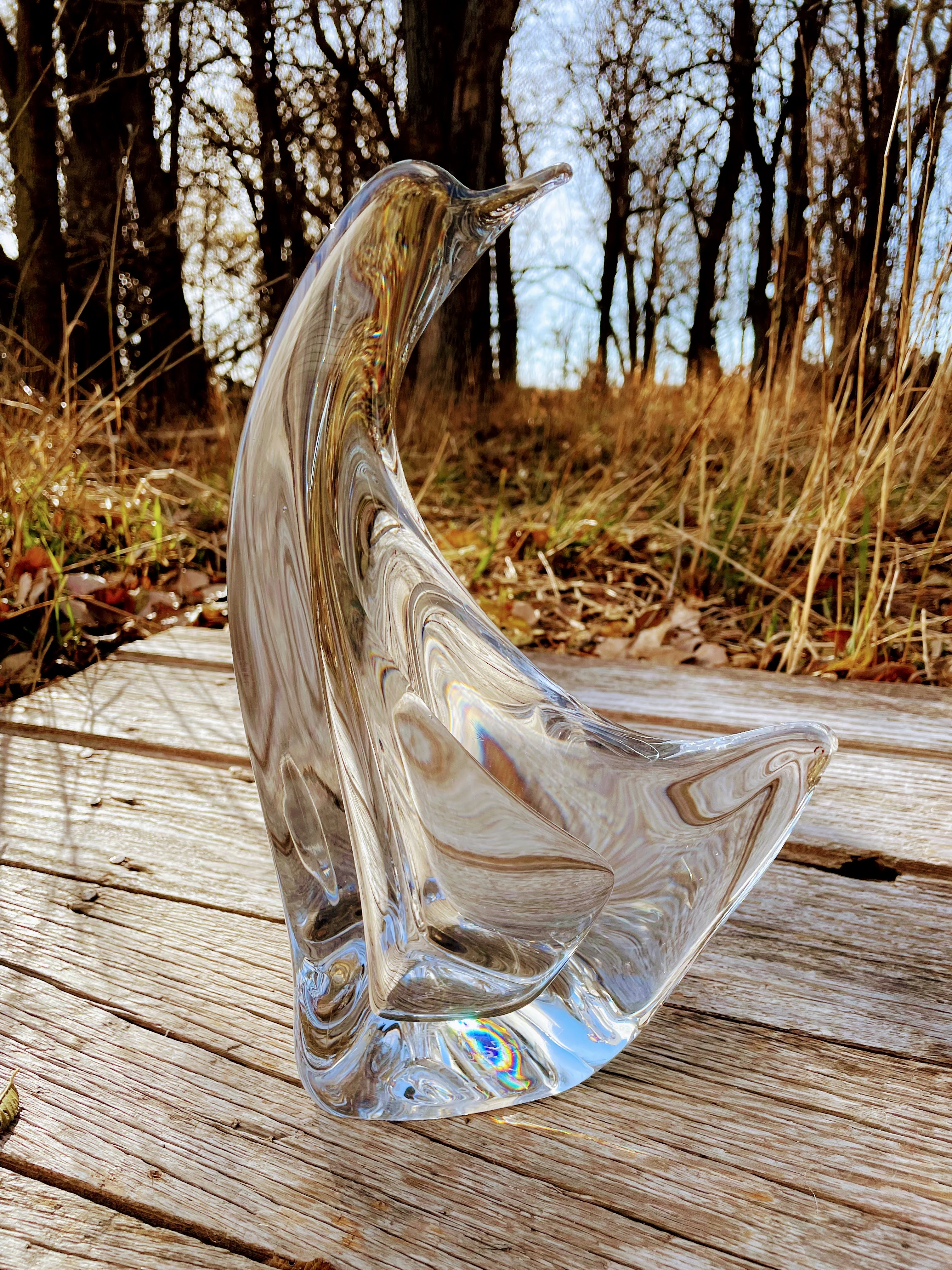 60s Vintage Mcm Italian Clear Art Glass Penguin Bird By Mario Brogi - Image 11