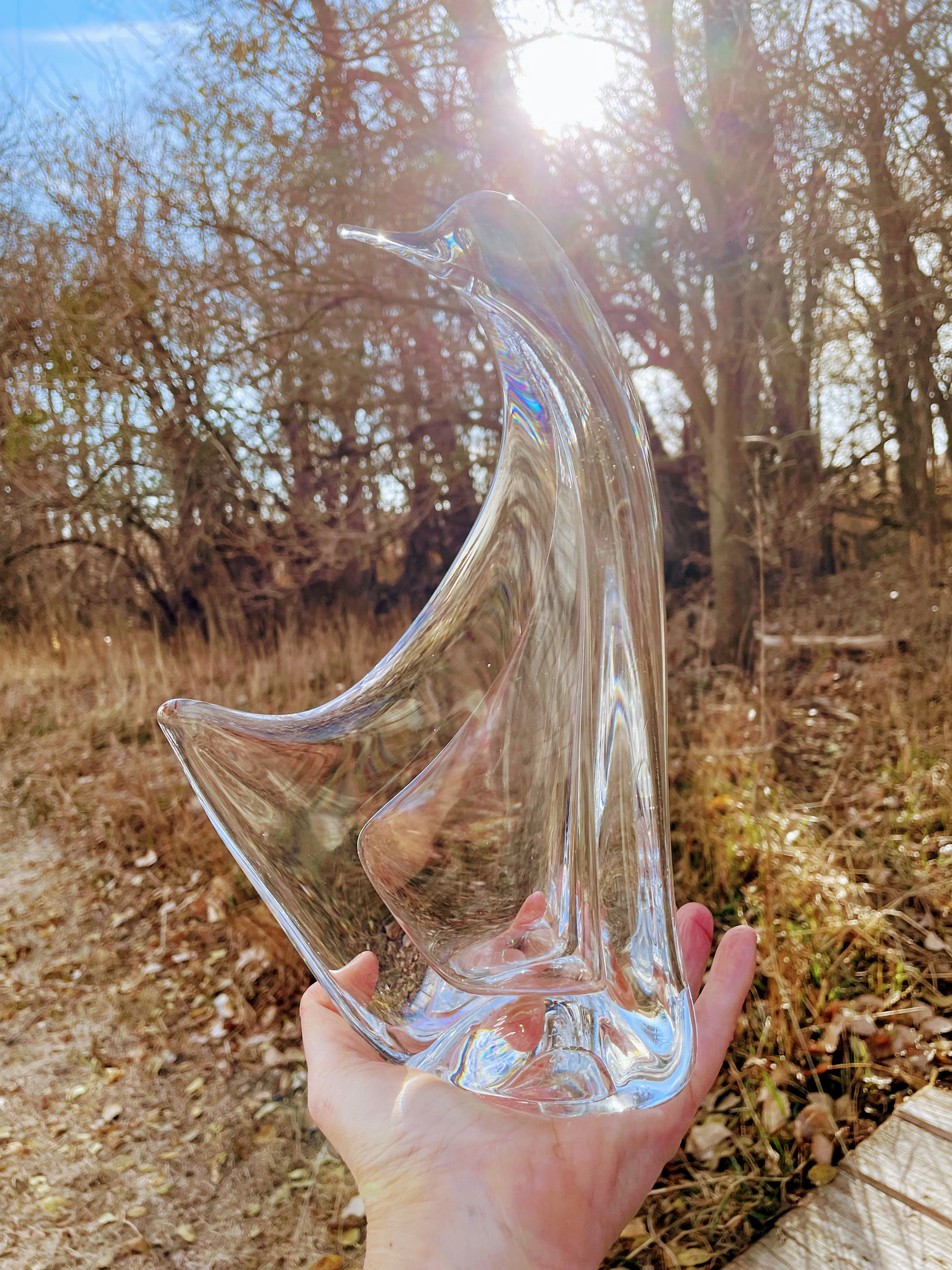 60s Vintage Mcm Italian Clear Art Glass Penguin Bird By Mario Brogi - Image 8