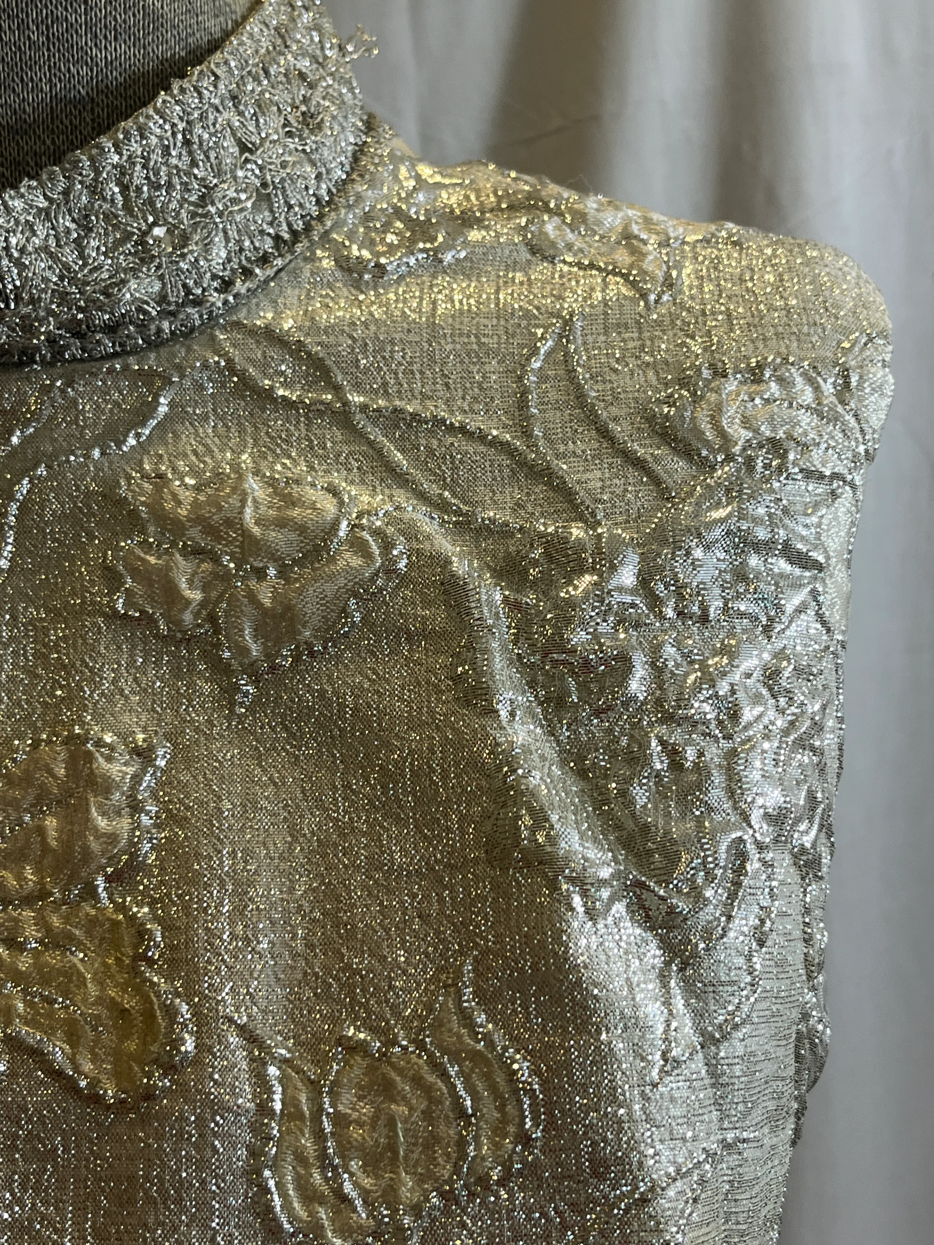 60s Vintage Mod 60s Shiny Fitted Mini Go Go Dress - Image 3