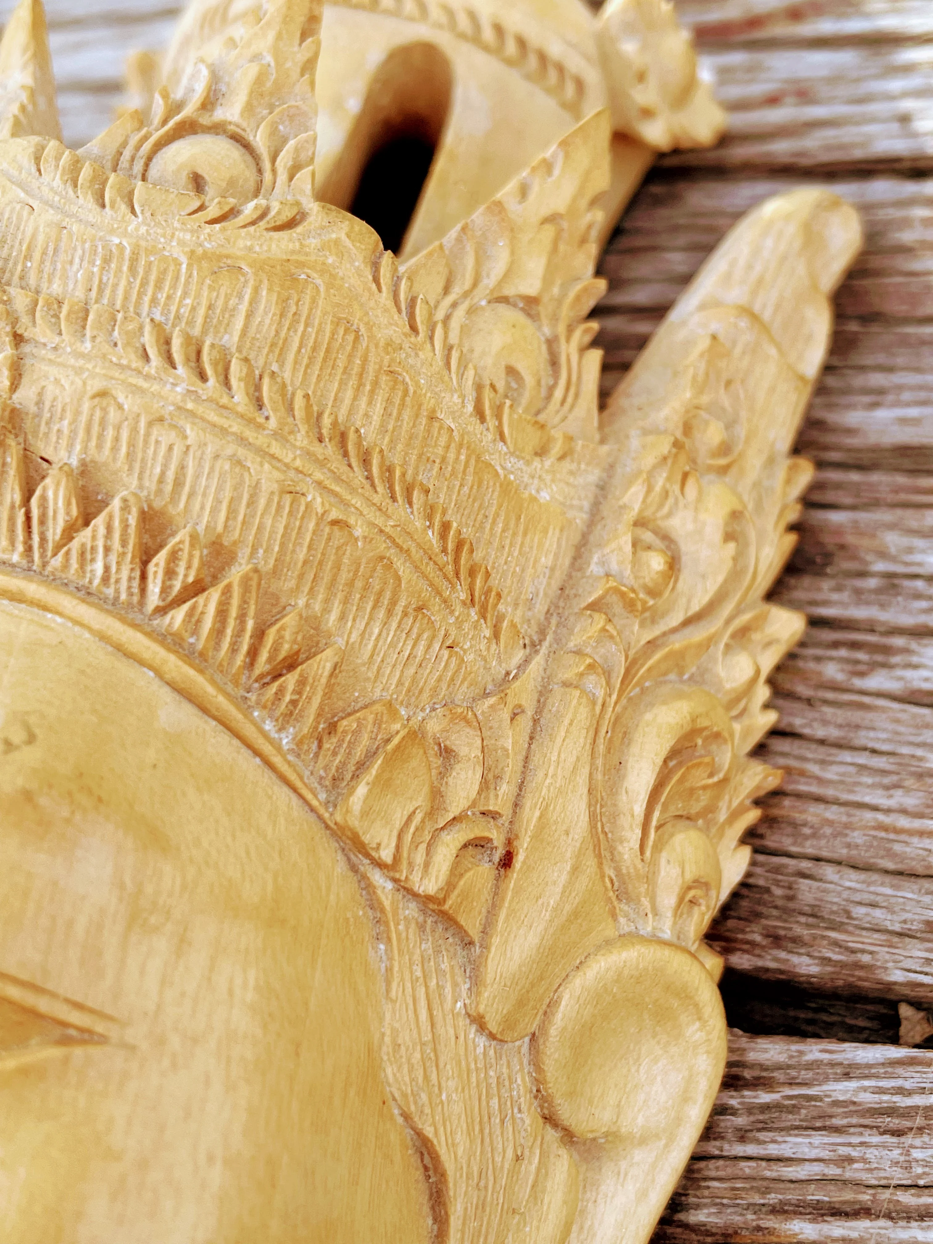 60s Vintage Pair Balinese Wood Carved Masks By Njana Tilem Galleries - Image 17