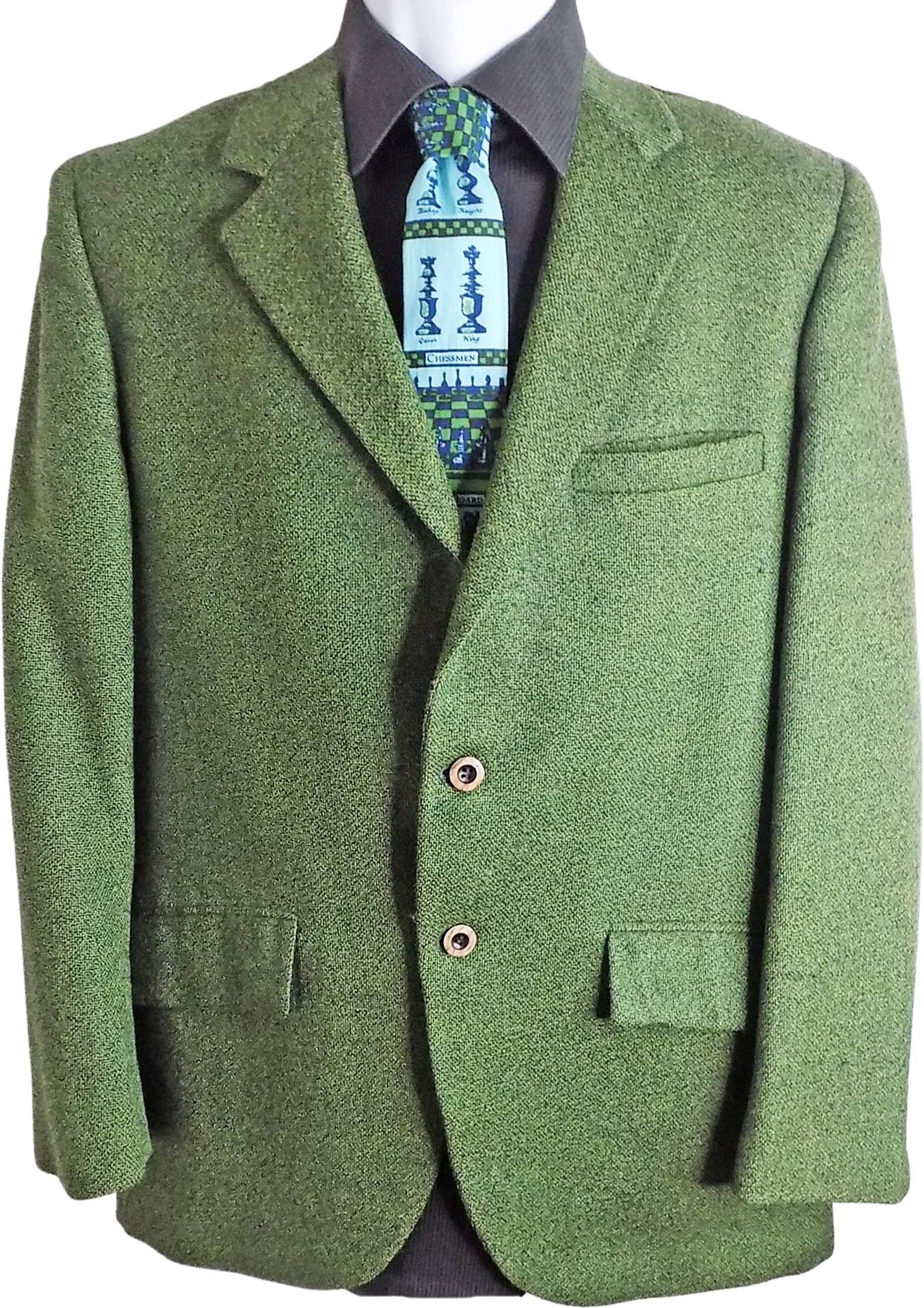 60s Warm and Thick Wool Sports Coat Roger King of California Clean Partially Lined Green St Patrick's Day Winter by Roger King Of California