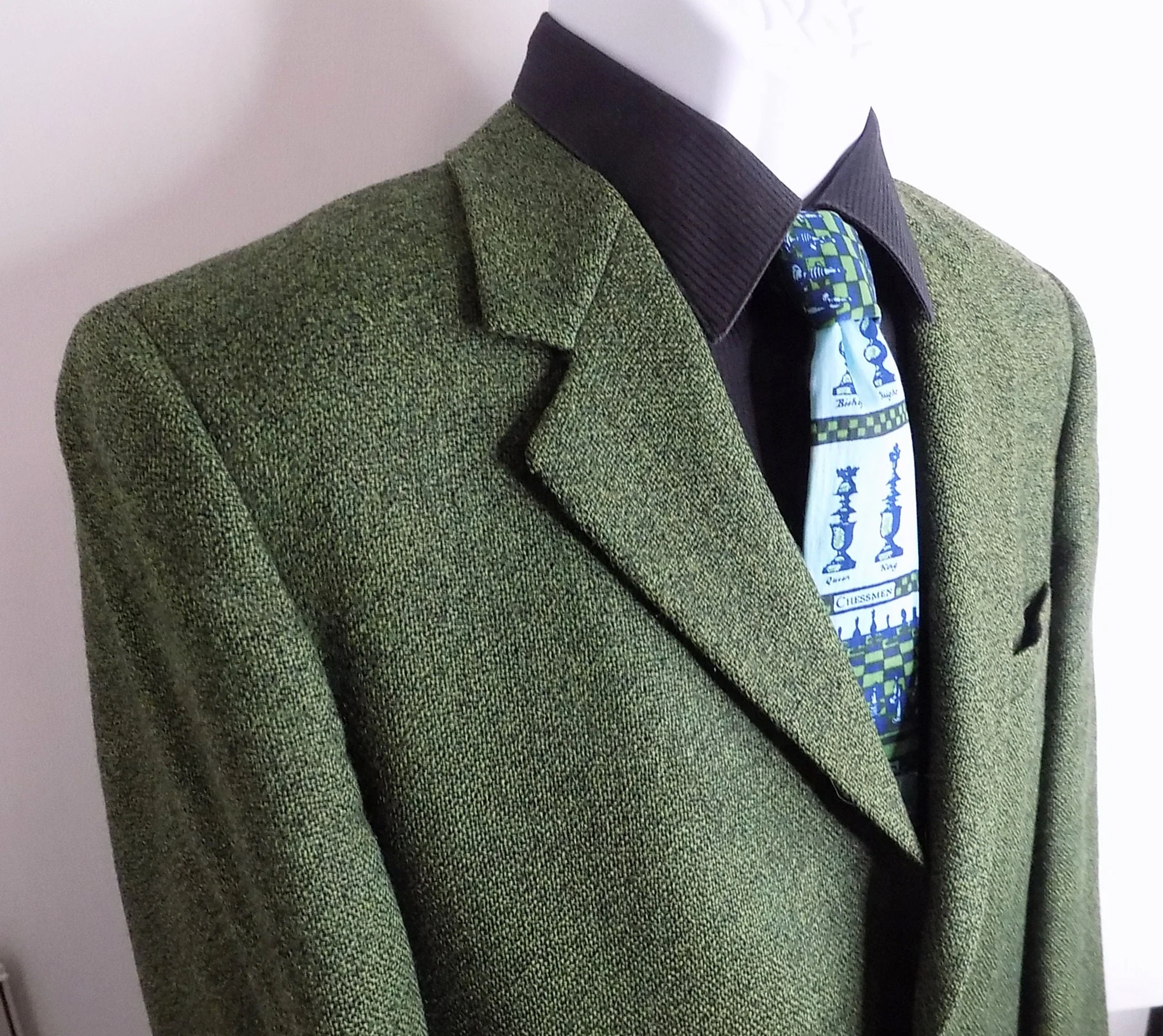 60s Warm and Thick Wool Sports Coat Roger King of California Clean Partially Lined Green St Patrick's Day Winter by Roger King Of California - Image 3
