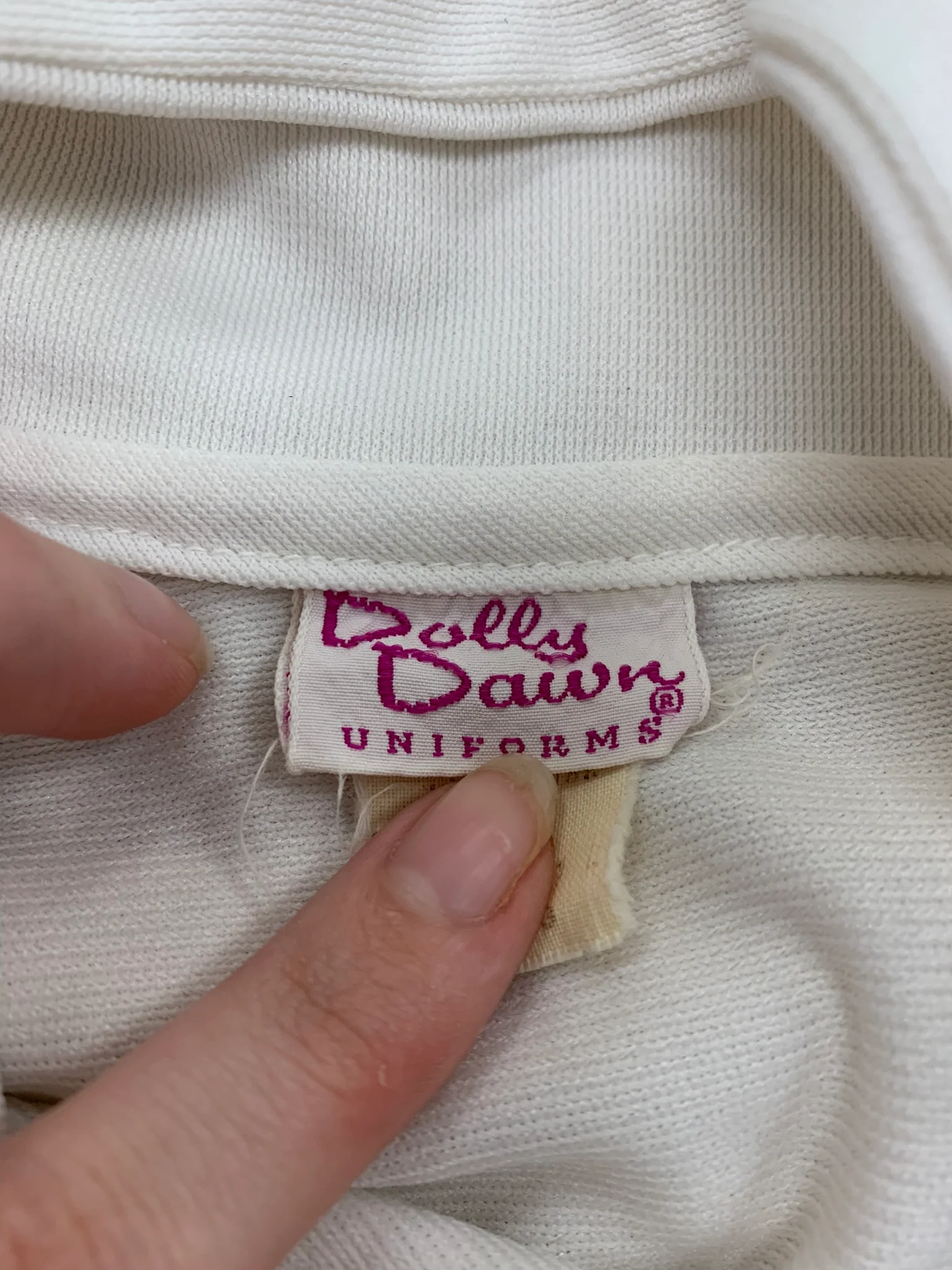 60s White Collared Waitress Dress By Dolly Dawn Uniforms - Image 8