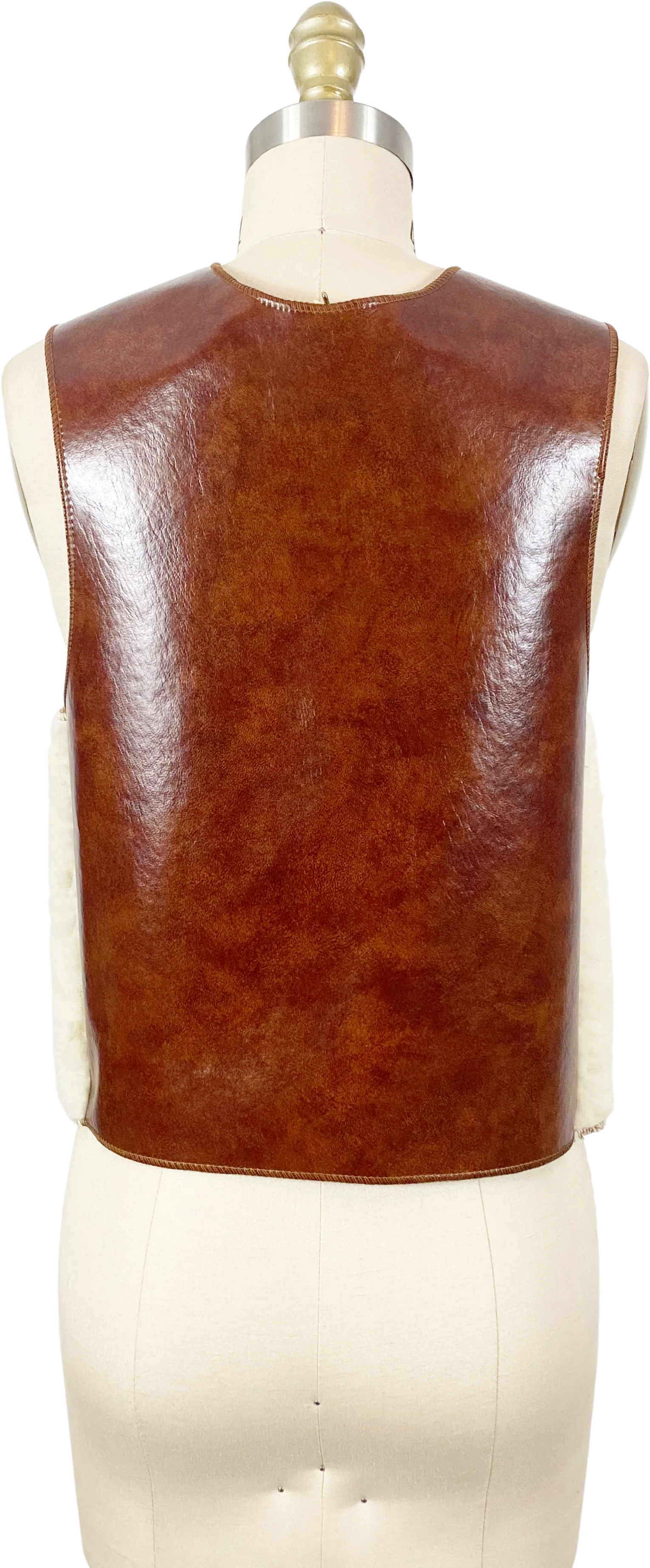 60s White Faux Fur Vest - Image 2