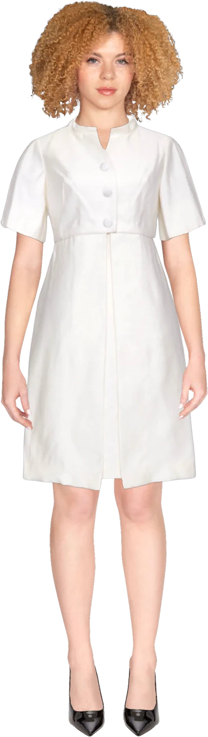 60s Winter White Coat and Dress S by  Emma Dome California