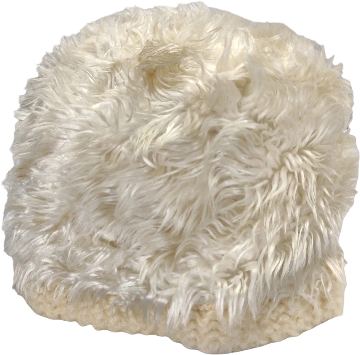 60s Winter White Faux Fur Toque Beanie Hat