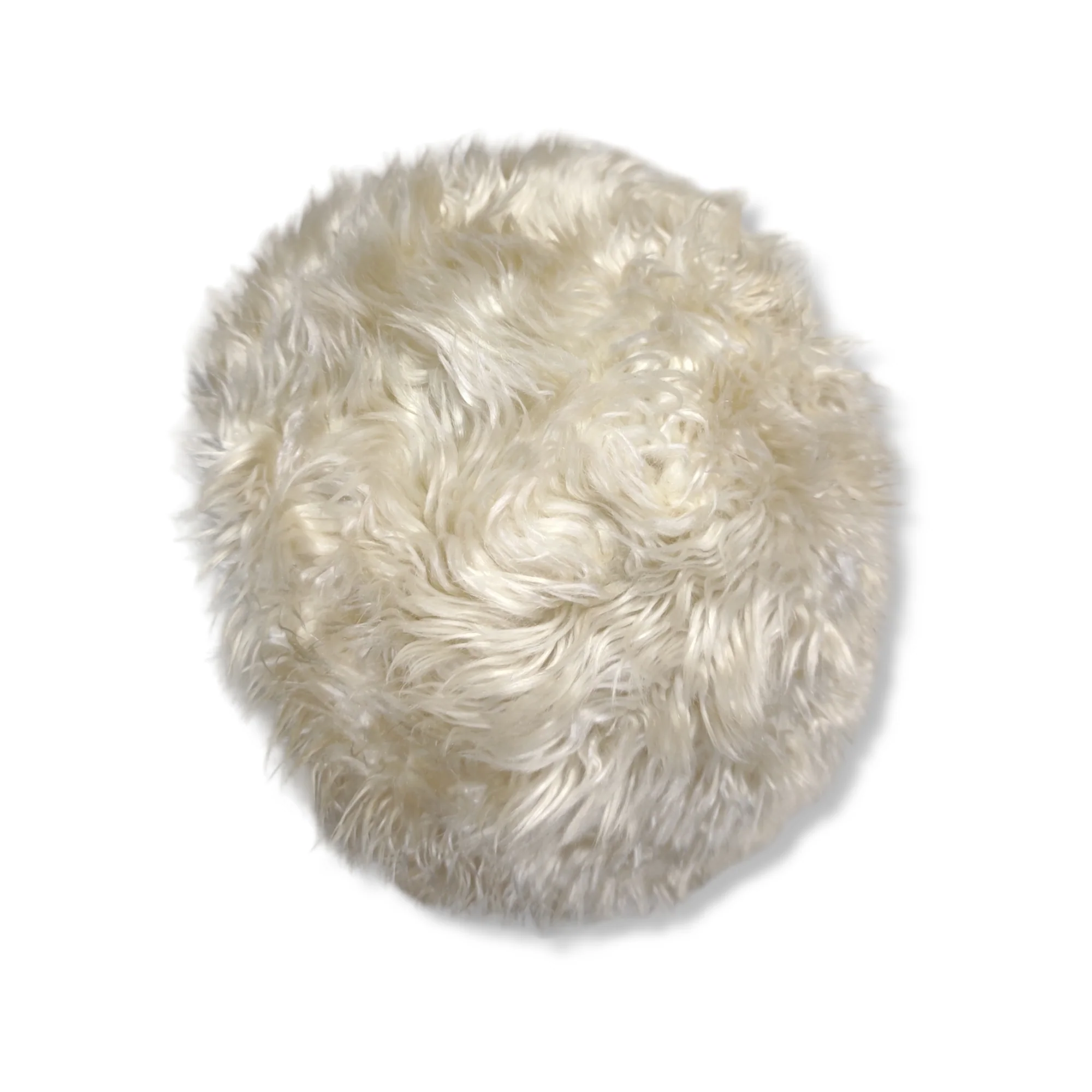 60s Winter White Faux Fur Toque Beanie Hat - Image 6