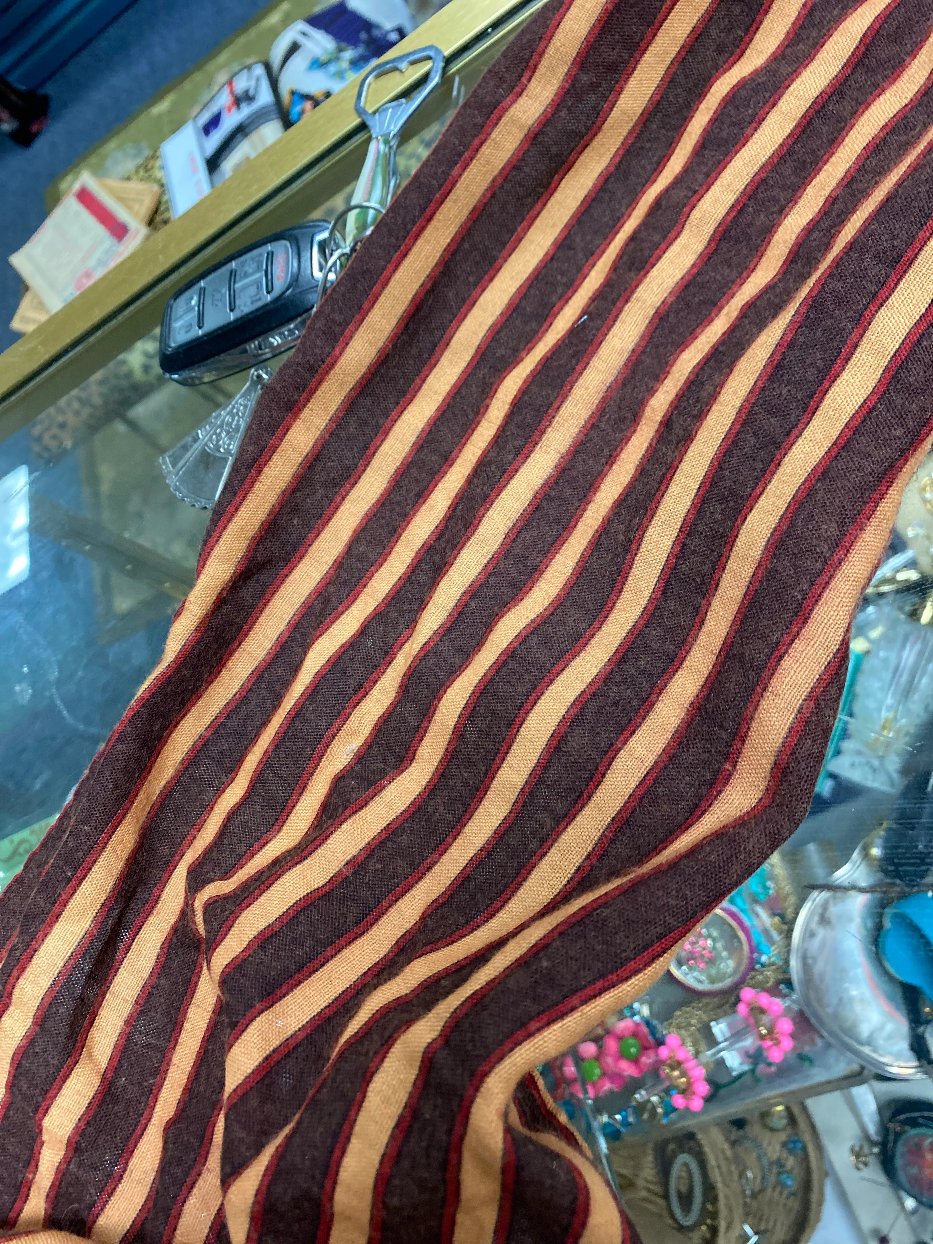 60s Womens/mens Cotton Pinstripe Scarf By Giorgio Armani - Image 4