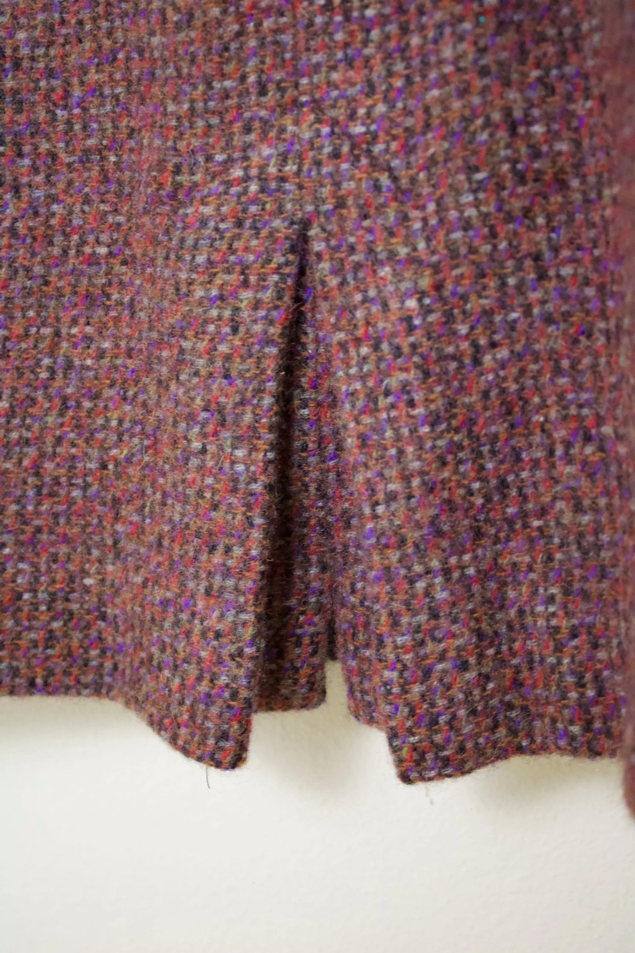 60s Wool Skirt with Button Metal Zipper Fastener In Multicolor Tweed by Fredrick and Nelson - Image 4