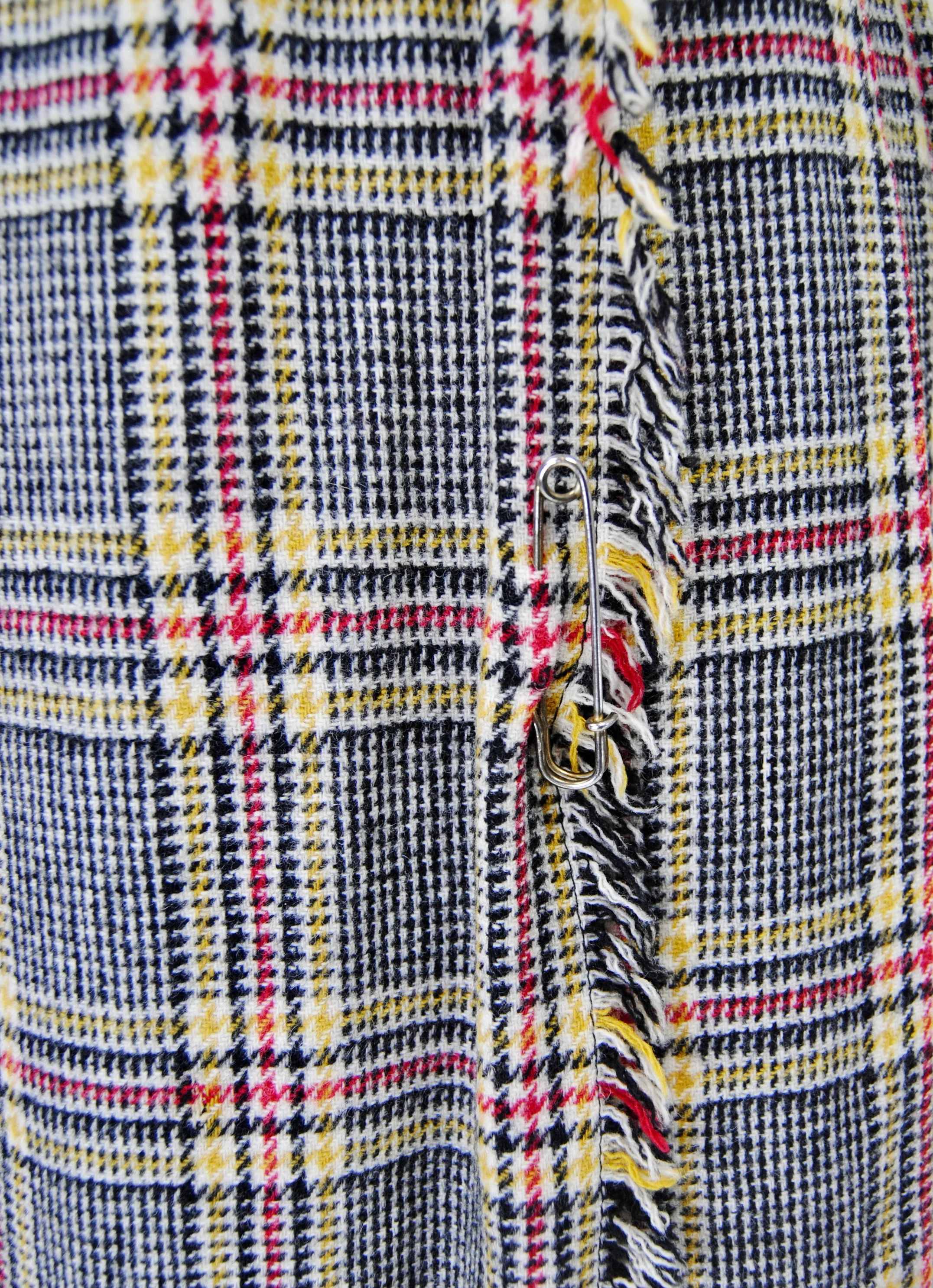60s Wool Tartan Mini Pleated Skirt Or Kilt By Garland - Image 15